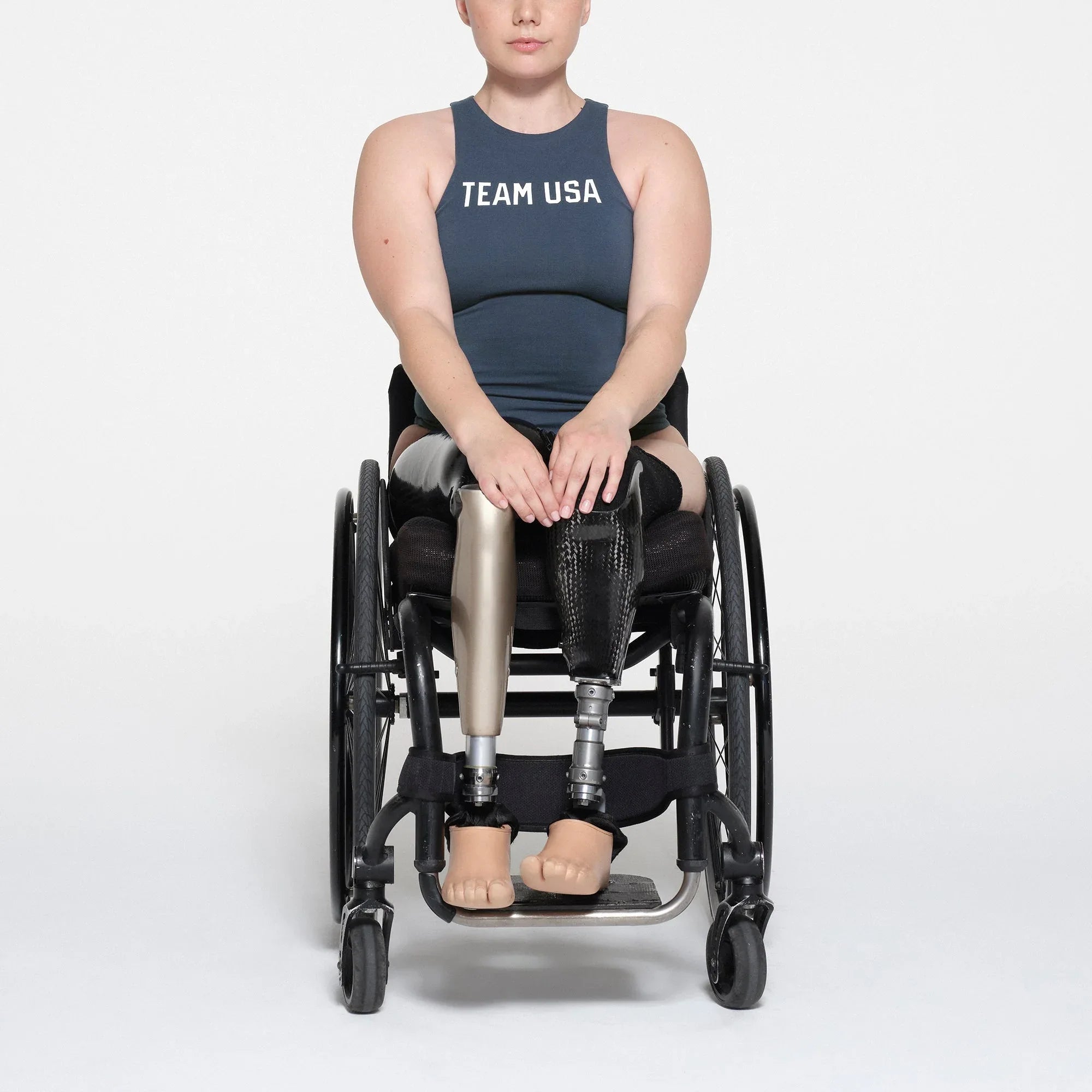 SKIMS FOR TEAM USA COTTON JERSEY PARALYMPIC HIGH NECK BODYSUIT | NAVY - BODYSUIT - My Suti