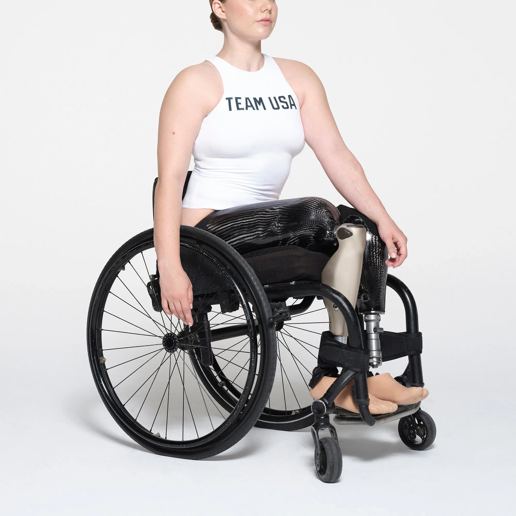 SKIMS FOR TEAM USA COTTON JERSEY PARALYMPIC HIGH NECK BODYSUIT | WHITE - BODYSUIT - My Suti