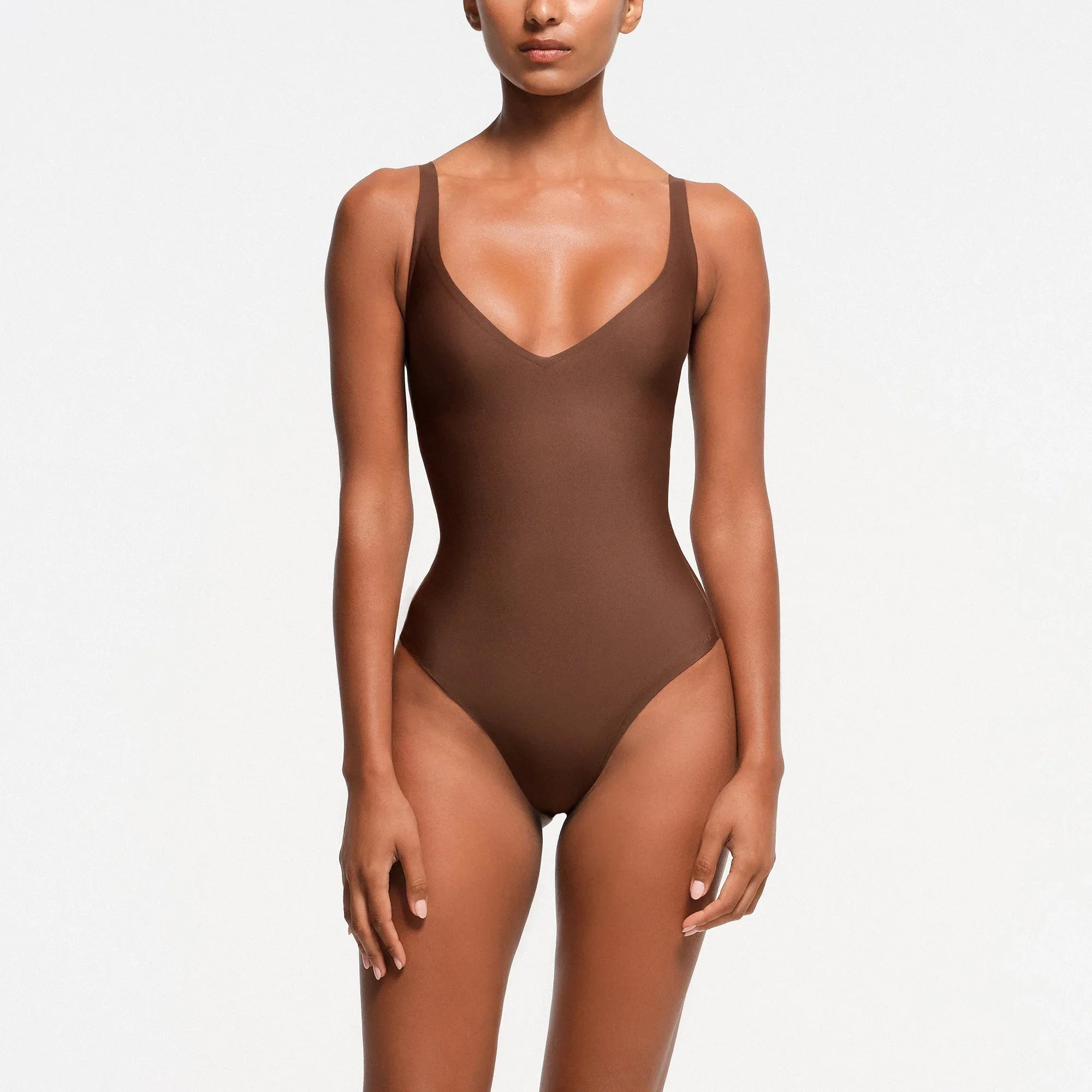 SKIMS BODY CORE SCULPT PLUNGE THONG BODYSUIT | JASPER - BODYSUIT - My Suti