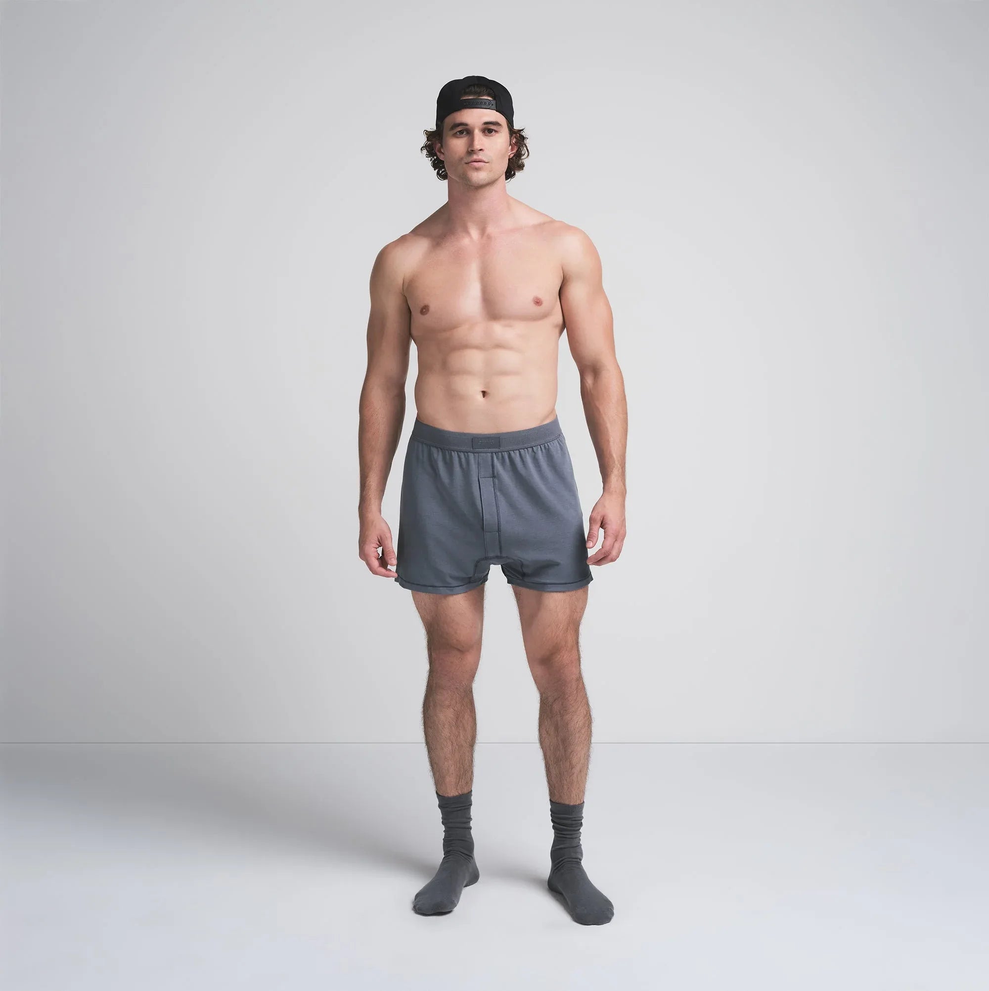 SKIMS COTTON MENS KNIT BOXER | STEEL BLUE - KUTU ŞORT - My Suti