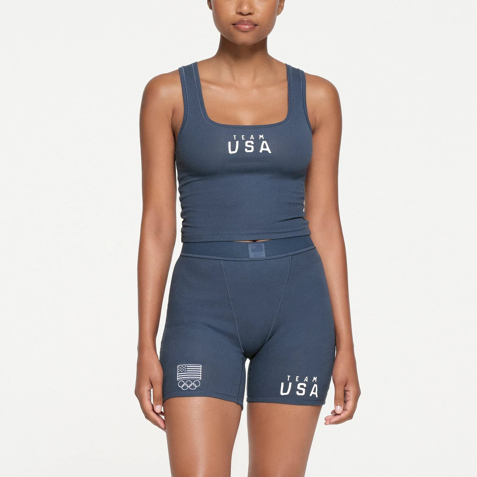 SKIMS FOR TEAM USA COTTON RIB OLYMPIC BOXER | NAVY - KUTU ŞORT - My Suti