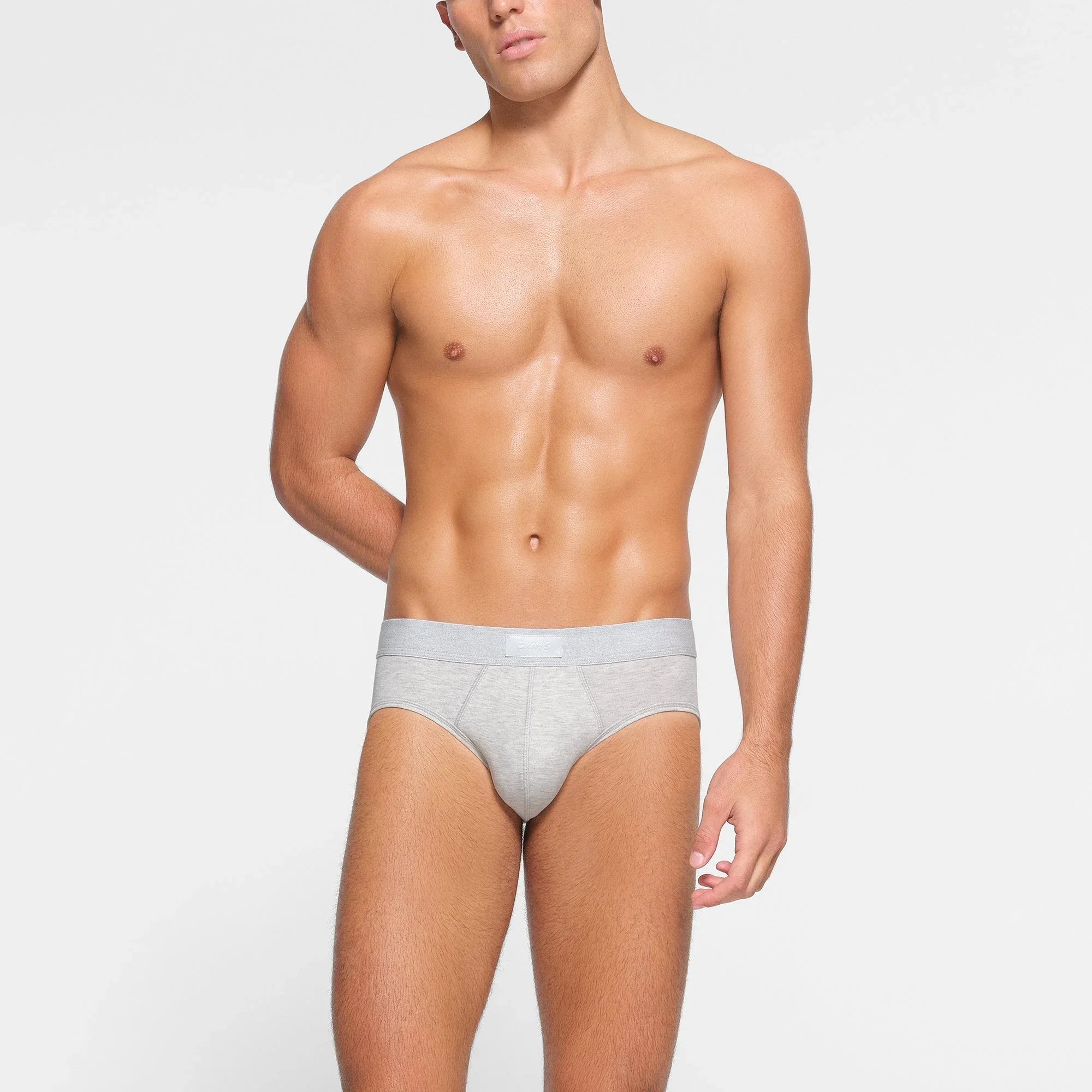 SKIMS COTTON MENS BRIEF | LIGHT HEATHER GREY - KÜLOT - My Suti