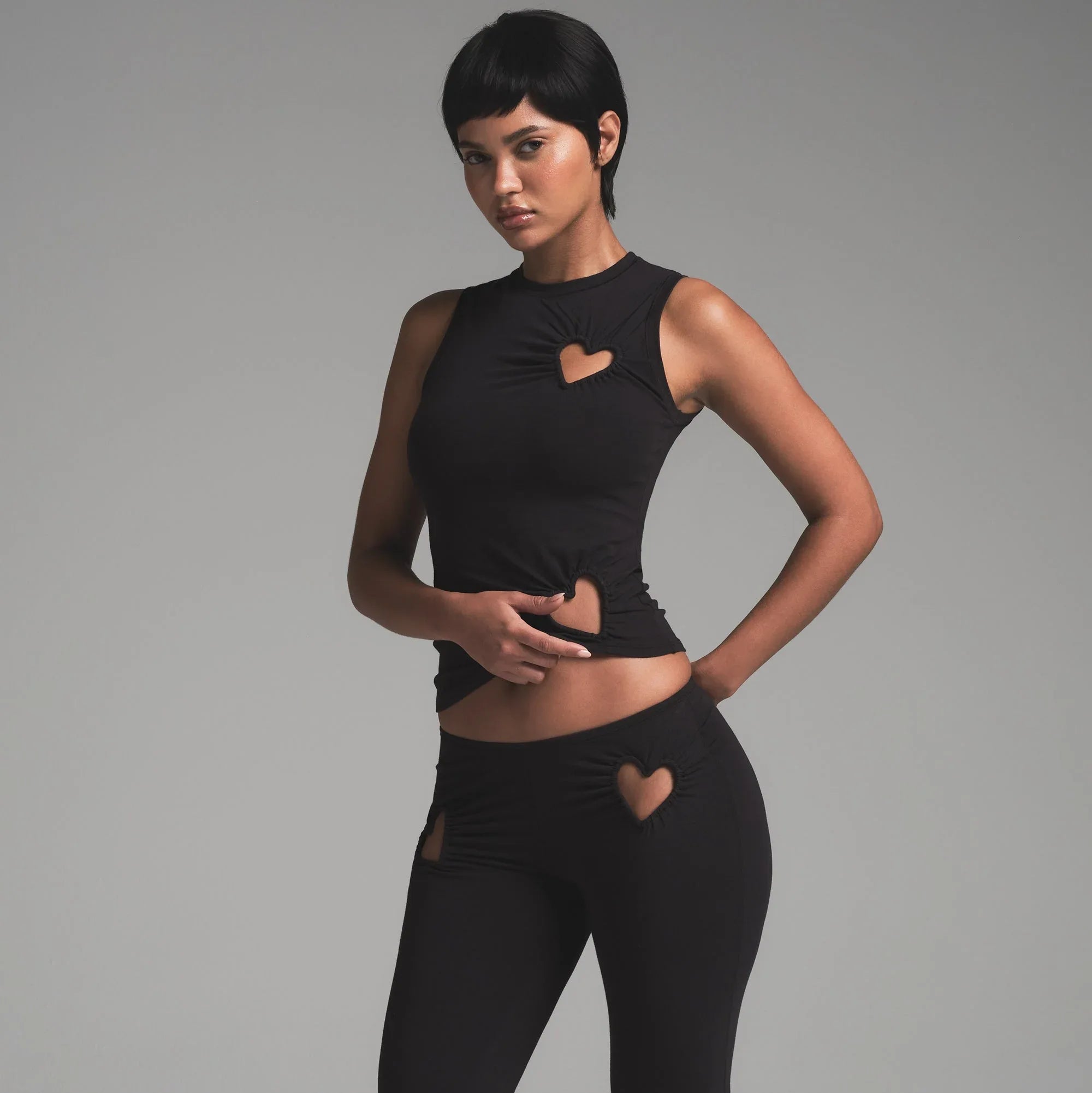 SKIMS COTTON JERSEY HEART FLARE LEGGING | SOOT - TAYT - My Suti