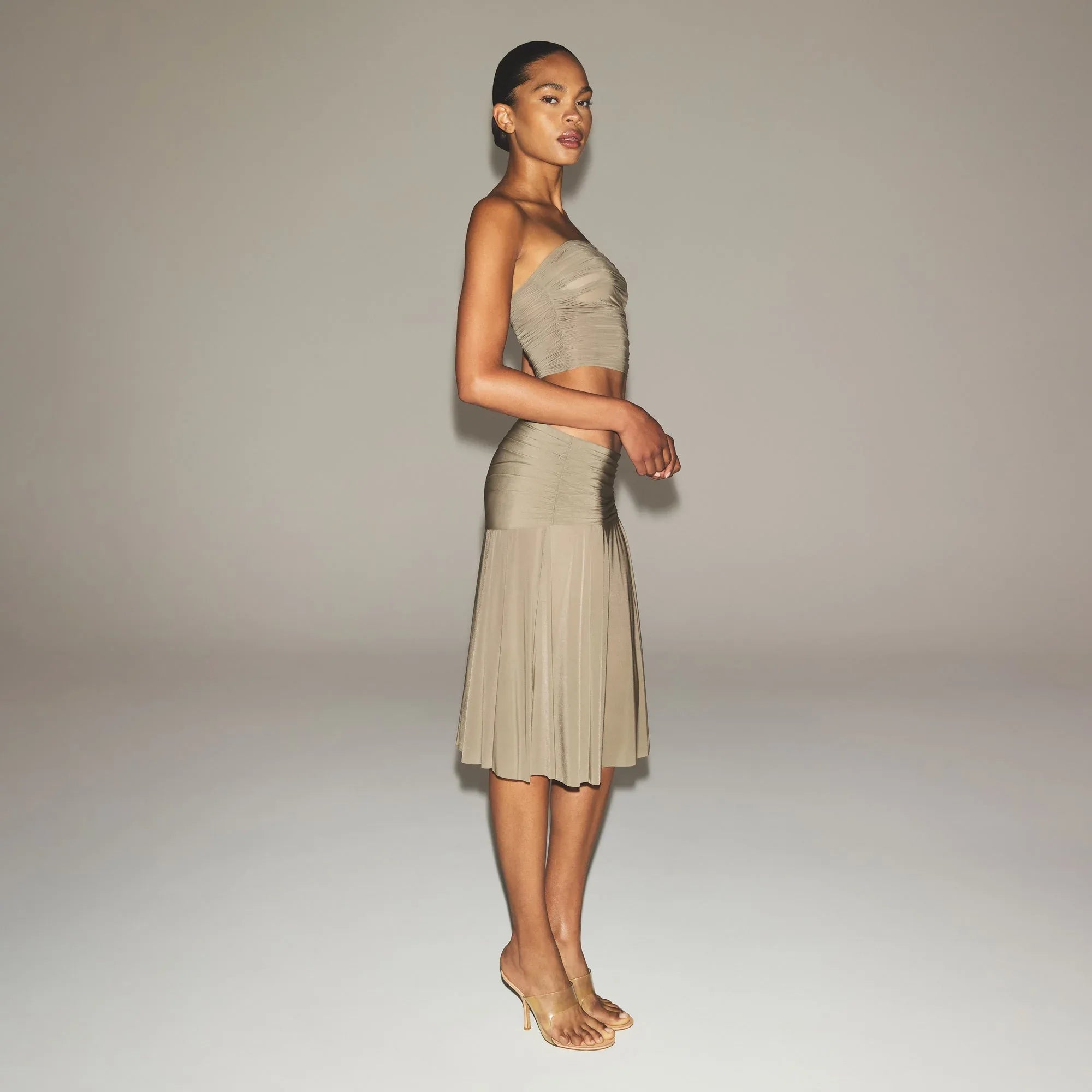 SKIMS MILKY SHEER MIDI SKIRT | TRUFFLE - ETEK - My Suti