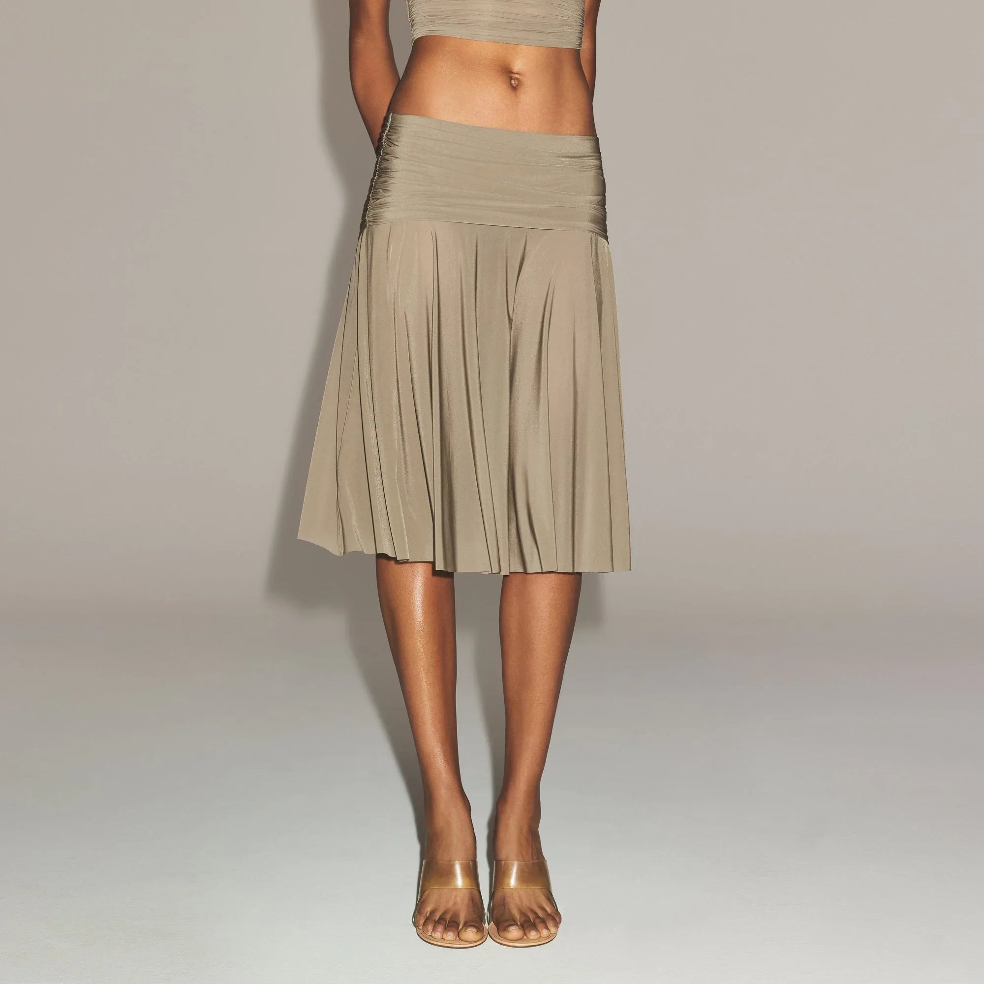 SKIMS MILKY SHEER MIDI SKIRT | TRUFFLE - ETEK - My Suti