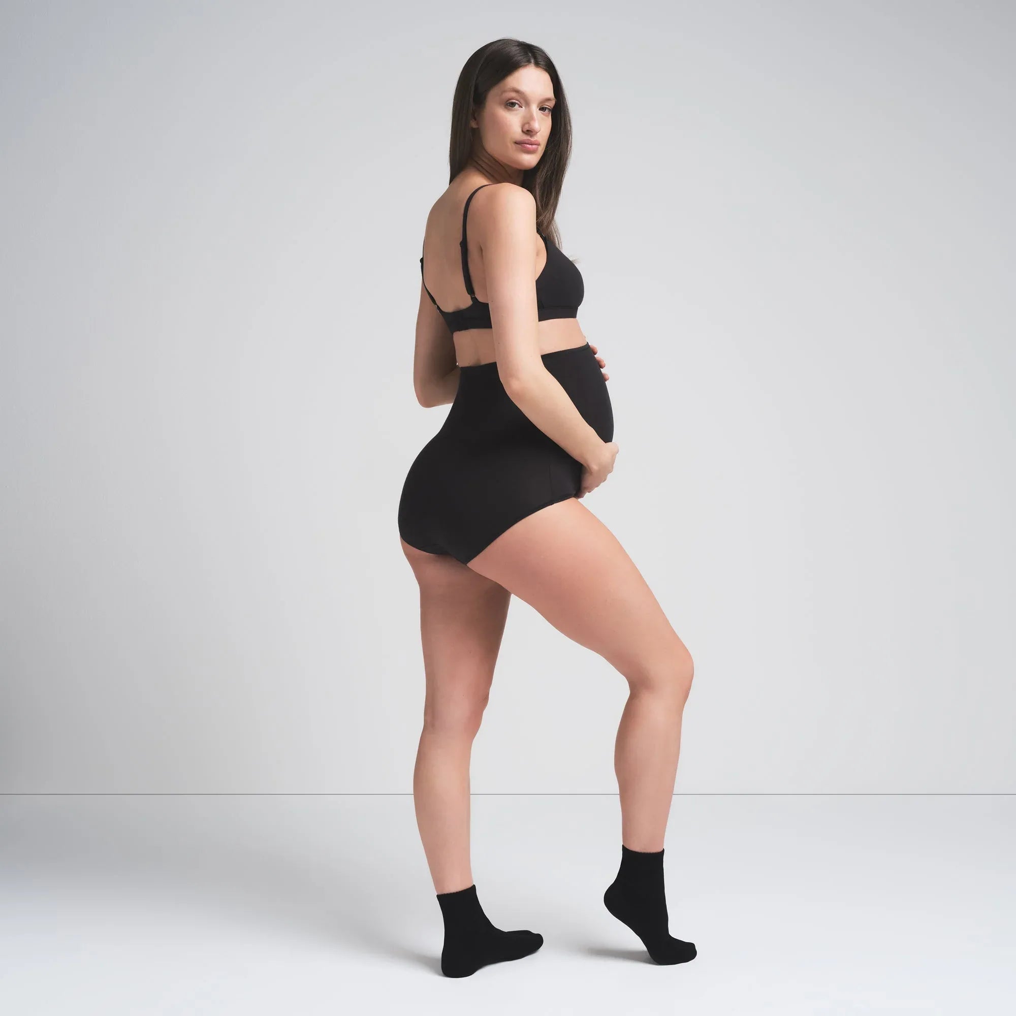 SKIMS COTTON JERSEY MATERNITY HIGH-WAISTED BRIEF | SOOT - KÜLOT - My Suti