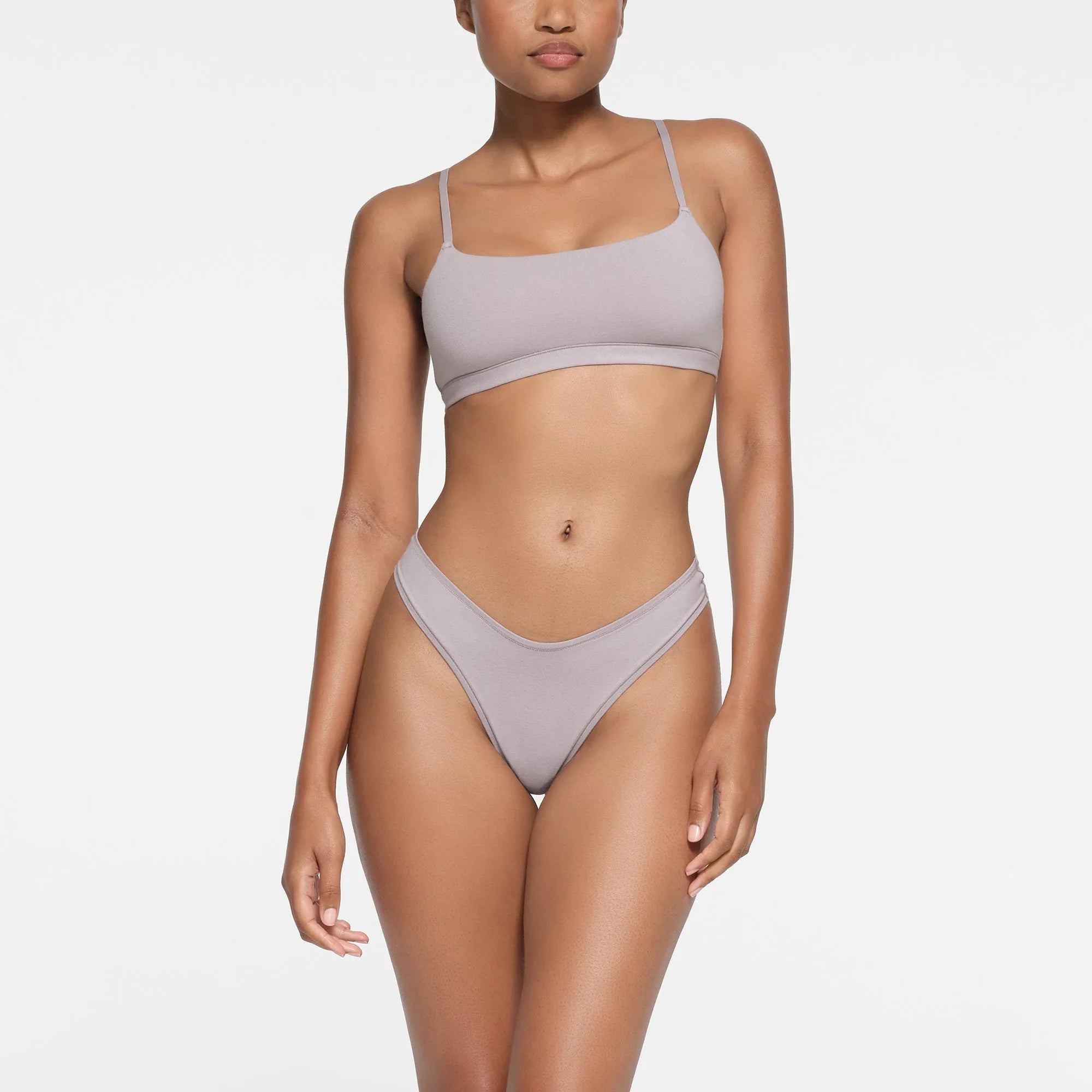 SKIMS COTTON JERSEY SCOOP BRALETTE | OYSTER - SÜTYEN - My Suti