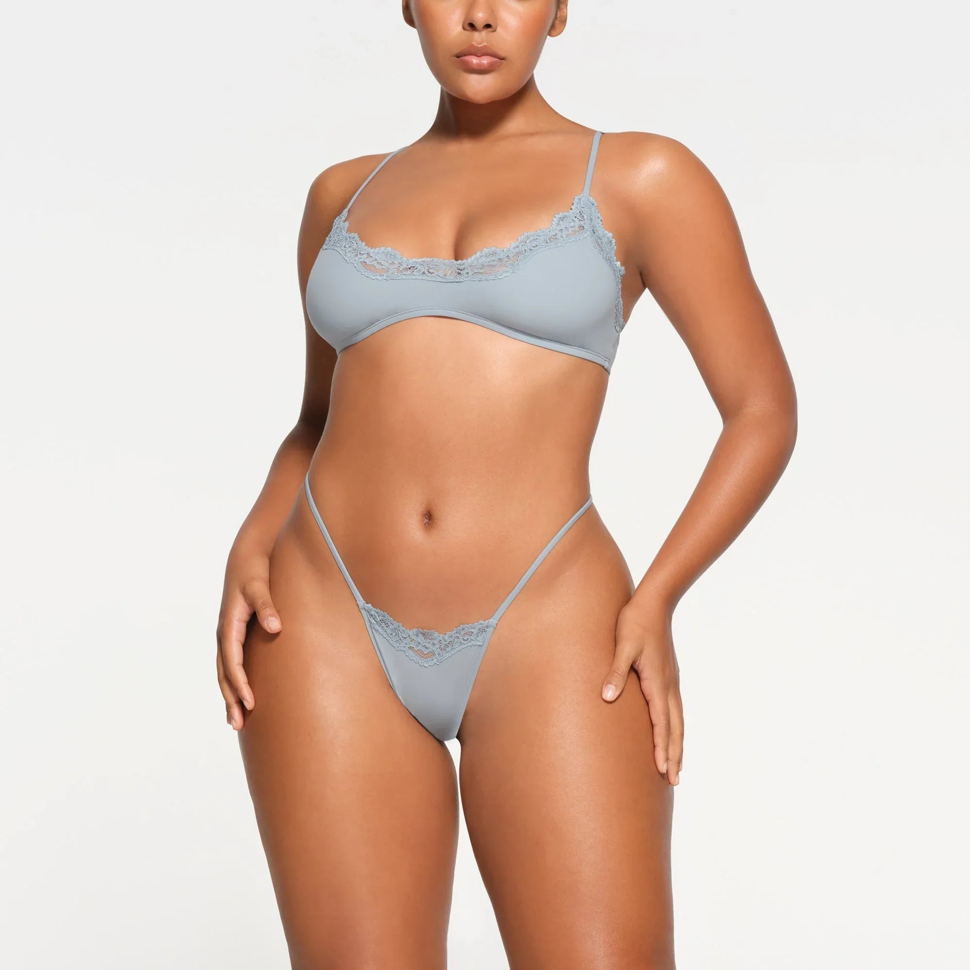 SKIMS FITS EVERYBODY LACE SCOOP BRALETTE | DENIM - SÜTYEN - My Suti
