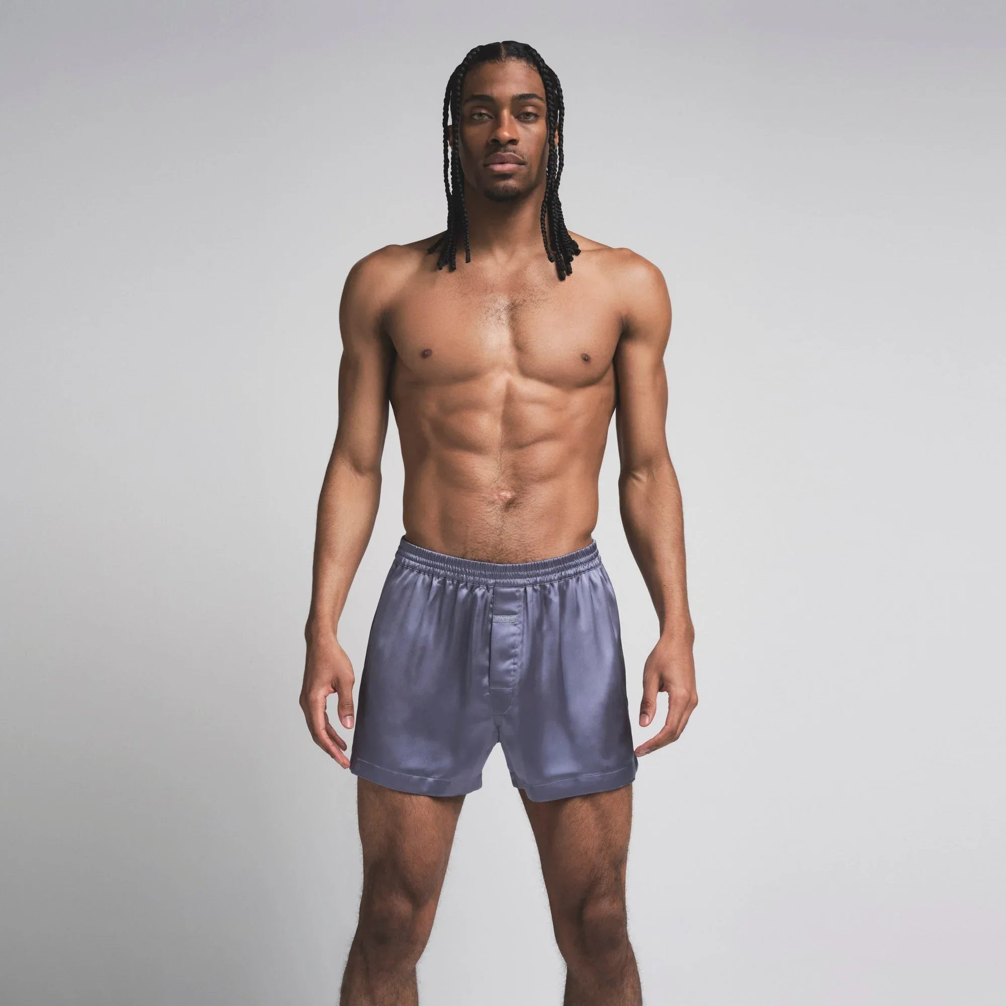 SKIMS SATEEN SLEEP MENS 3" BOXER SHORT | SLATE - KUTU ŞORT - My Suti