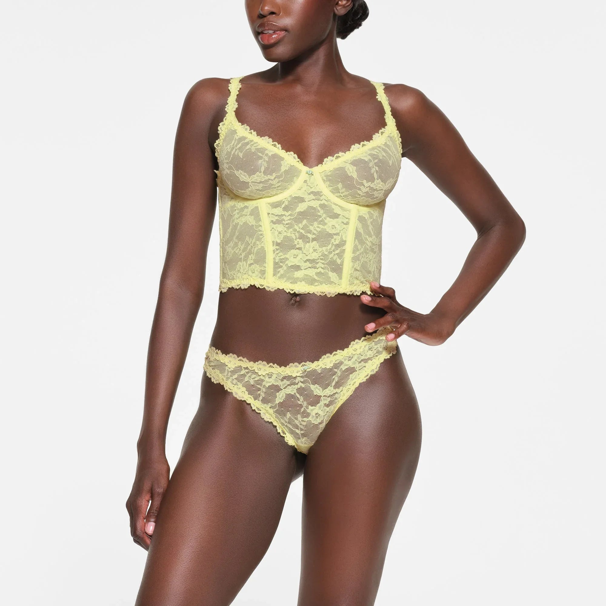 SKIMS STRETCH LACE CORSET | LEMONADE - KORSE - My Suti