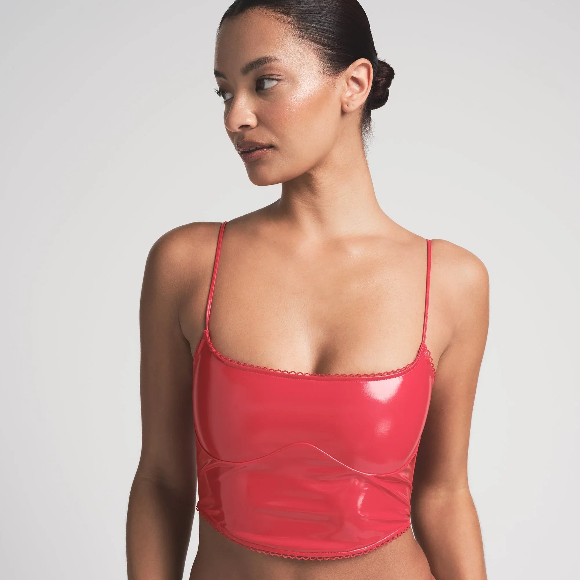 SKIMS VINYL CROPPED CORSET | RED - KORSE - My Suti