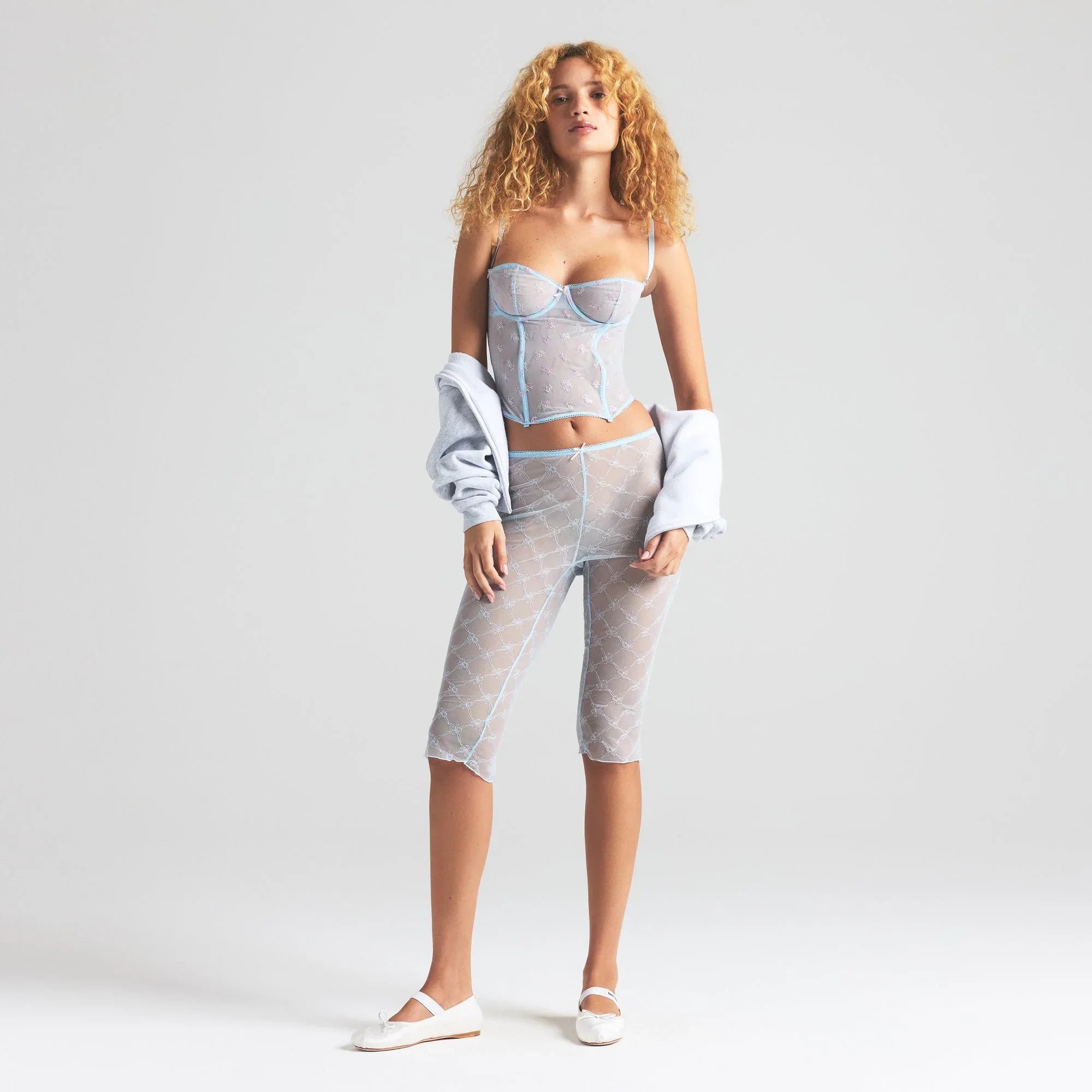 SKIMS SPRING INTIMATES CORSET | POWDER BLUE MULTI TULLE - KORSE - My Suti