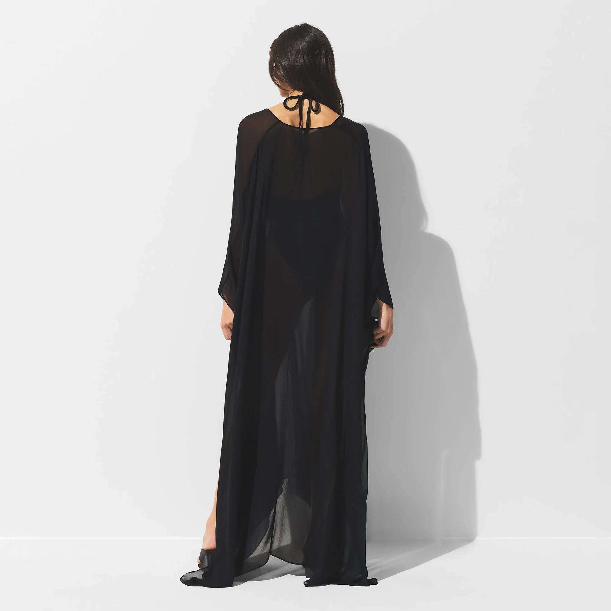 SKIMS SHEER COVER-UPS LONG KAFTAN | OBSIDIAN - KAFTAN - My Suti