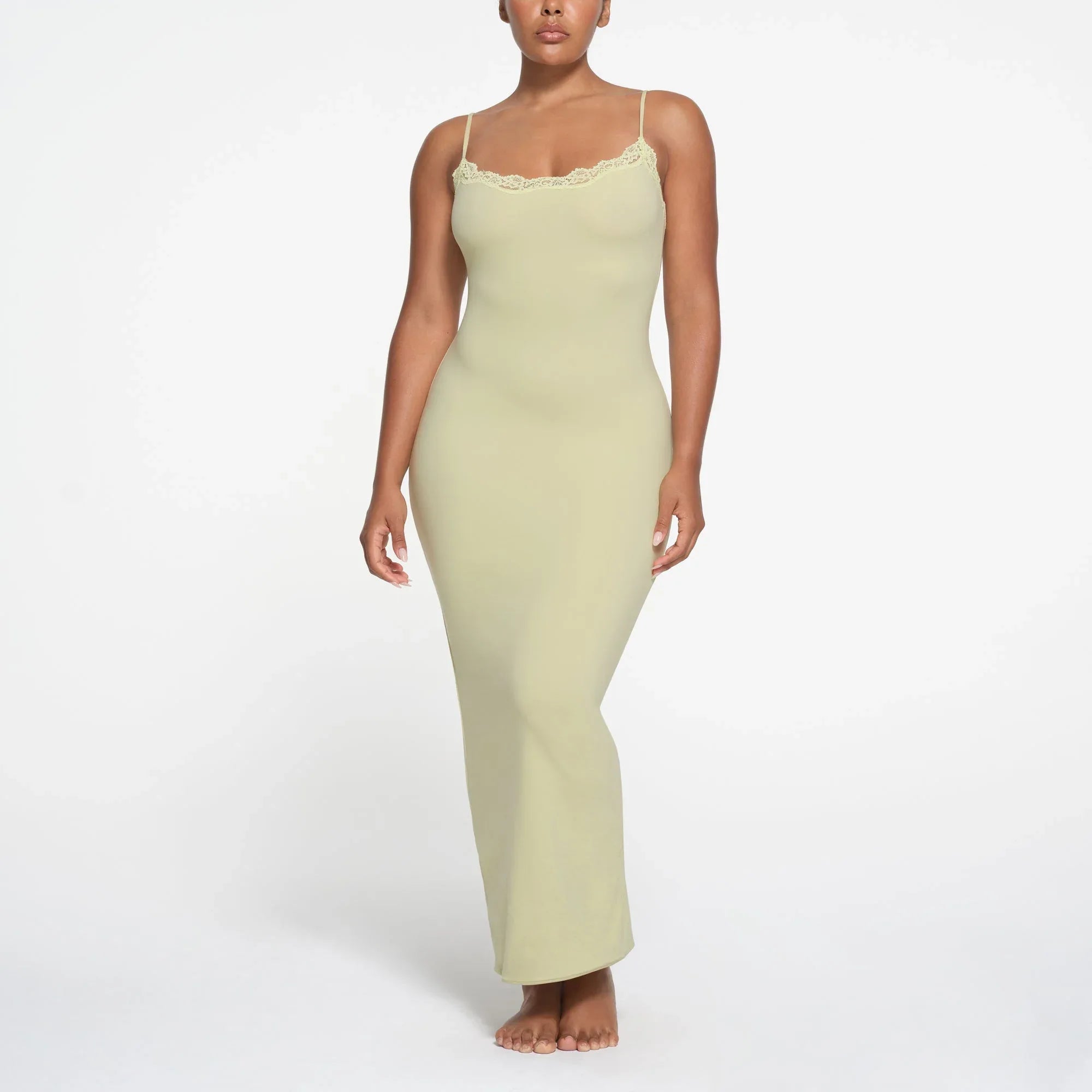 SKIMS FITS EVERYBODY LACE LONG SLIP DRESS | SAGE - ELBİSE - My Suti