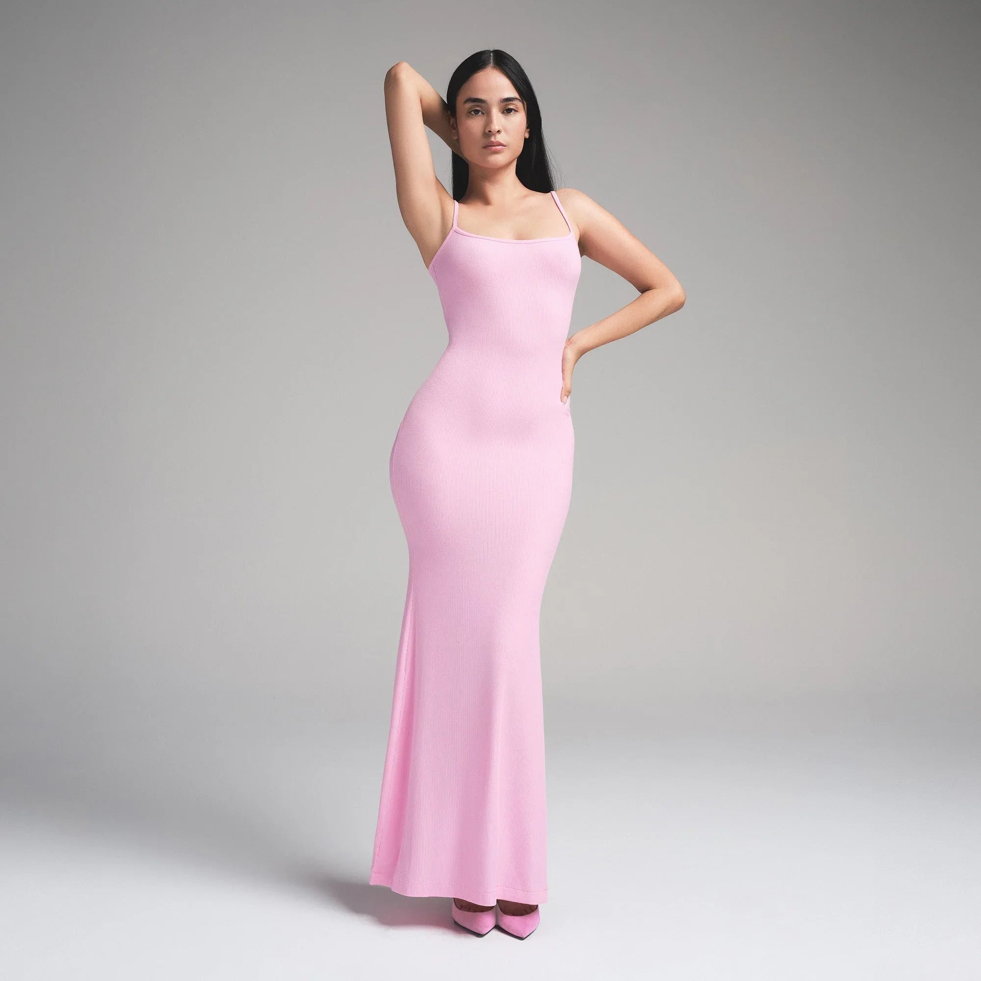 SKIMS SOFT LOUNGE PETITE LONG SLIP DRESS | BUBBLE GUM - ELBİSE - My Suti