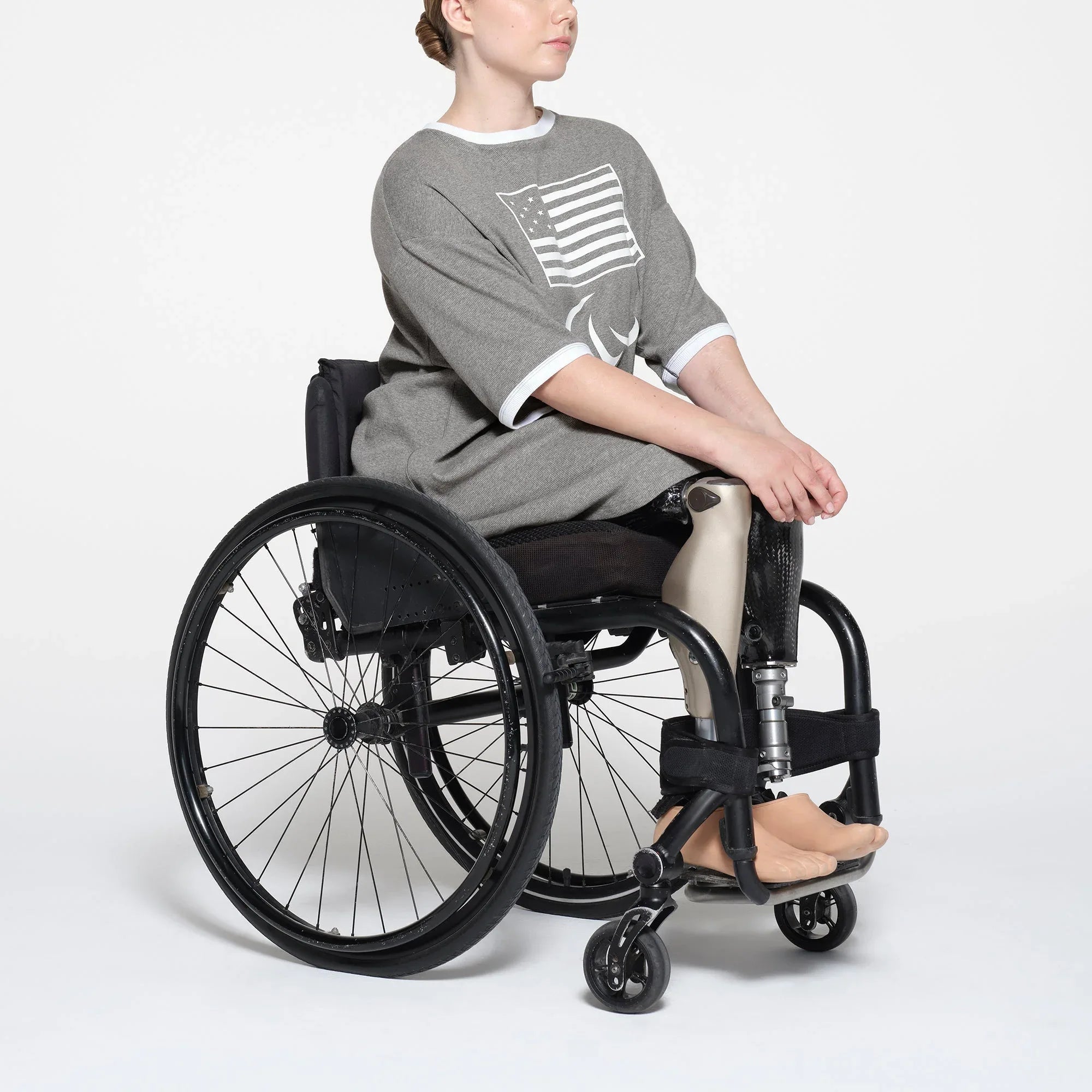 SKIMS FOR TEAM USA COTTON RIB PARALYMPIC T-SHIRT MINI DRESS | HEATHER GREY - ELBİSE - My Suti