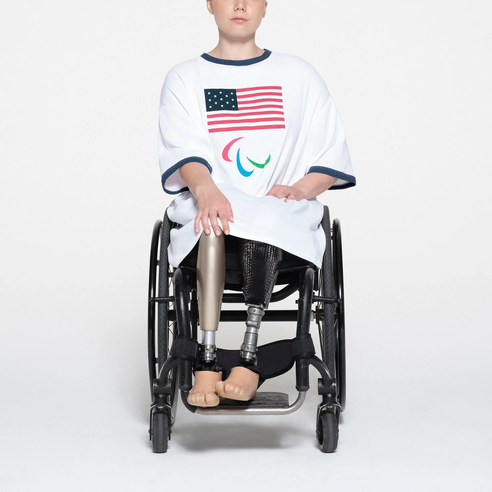 SKIMS FOR TEAM USA COTTON RIB PARALYMPIC T-SHIRT MINI DRESS | WHITE - ELBİSE - My Suti