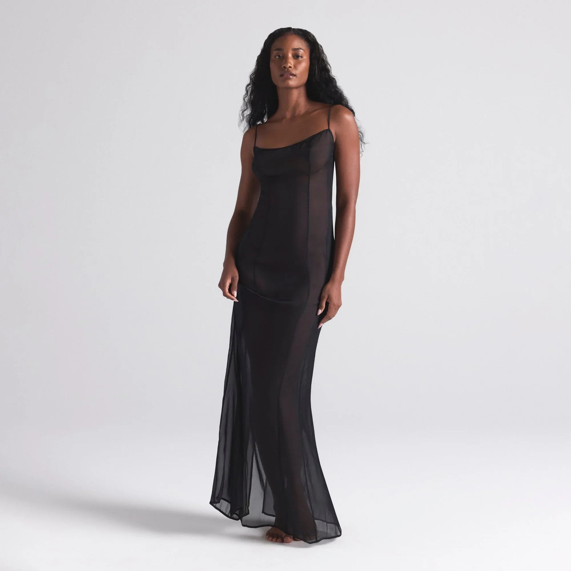 SKIMS ROMANCE LONG SLIP DRESS | ONYX - ELBİSE - My Suti