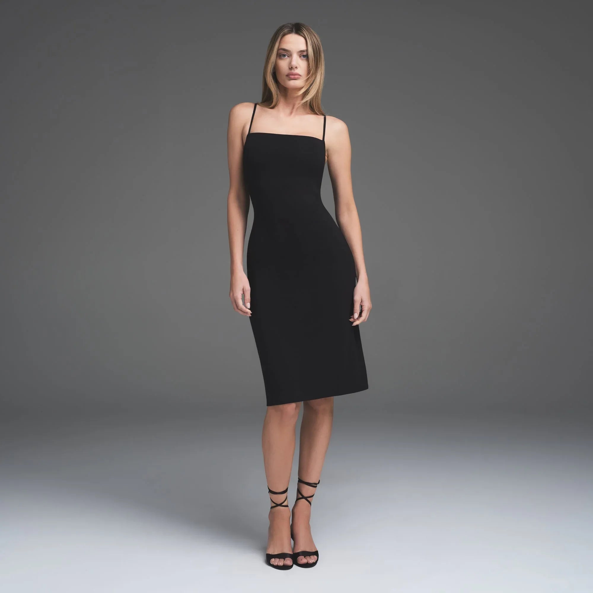 SKIMS SMOOTH LAYERS MIDI DRESS | OBSIDIAN - ELBİSE - My Suti