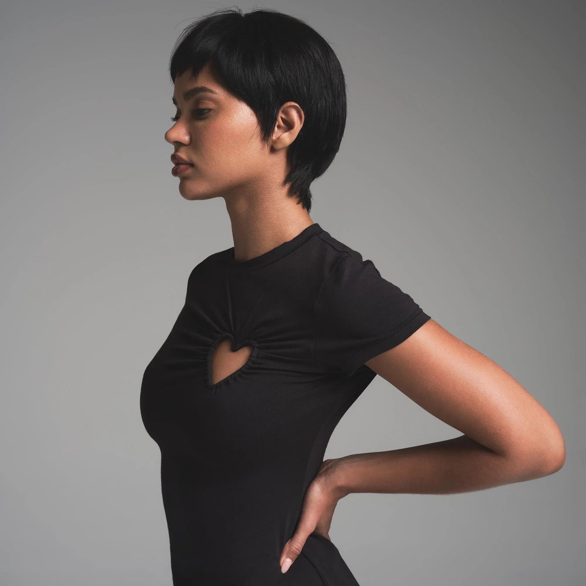 SKIMS COTTON JERSEY HEART MINI DRESS | SOOT - ELBİSE - My Suti