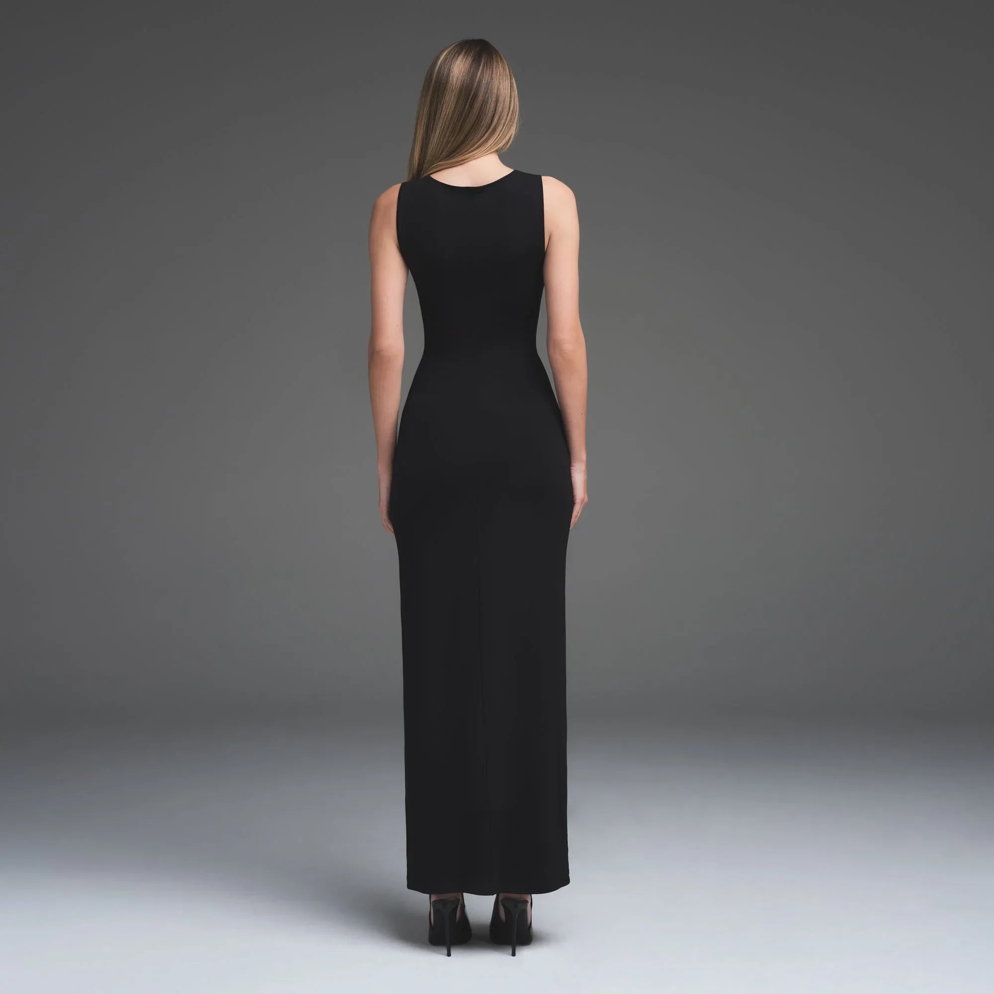 SKIMS SMOOTH LAYERS LONG BOAT NECK DRESS | OBSIDIAN - ELBİSE - My Suti