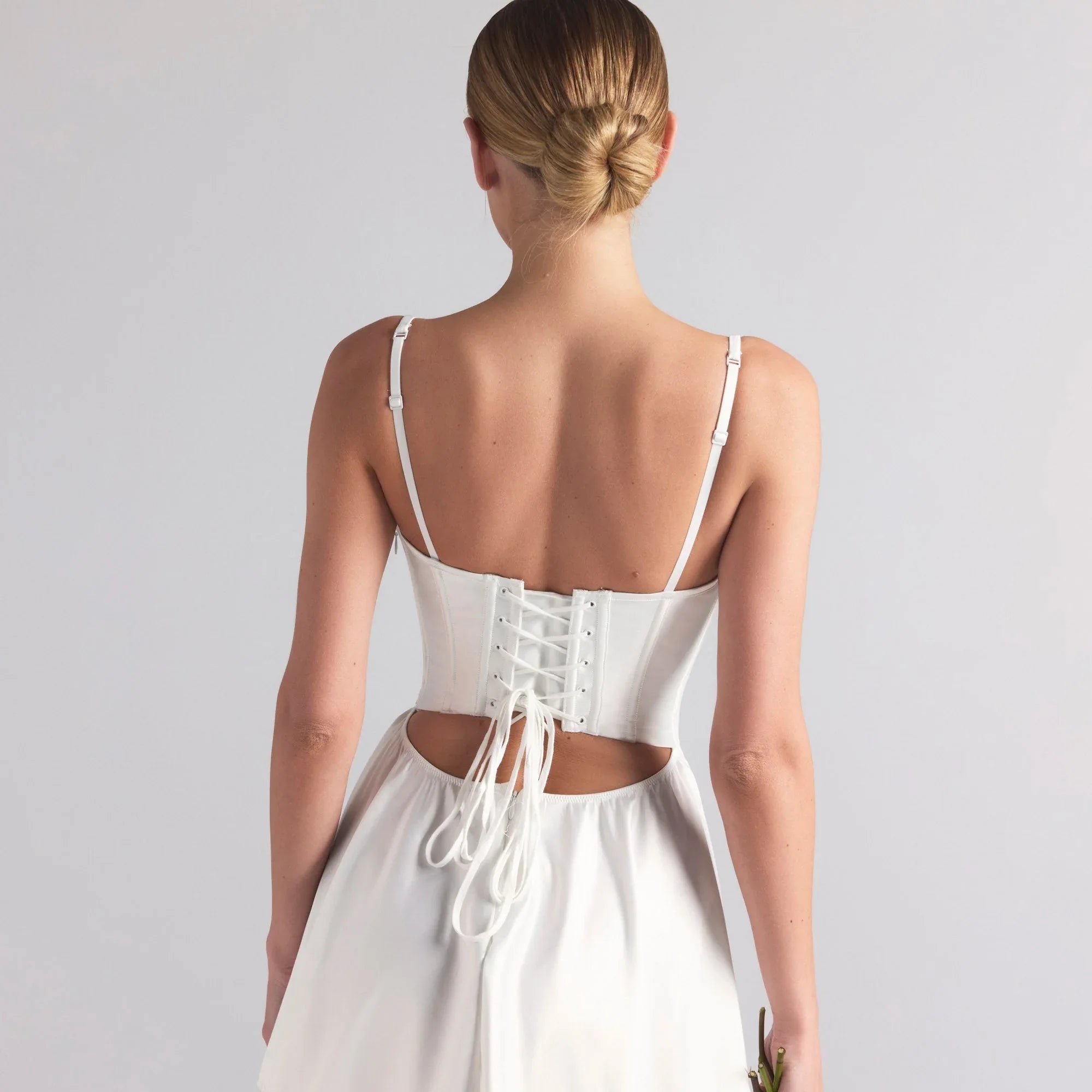 SKIMS WOVEN SHINE CORSET DRESS | IVORY - ELBİSE - My Suti
