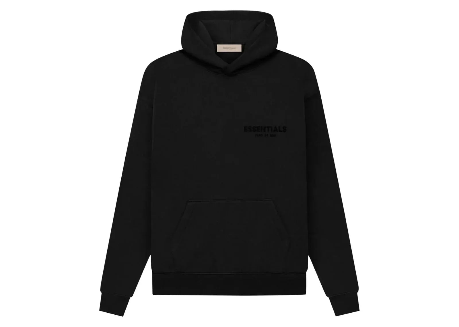 Fear Of God Essentials Pullover Chest Logo Hoodie Stretch Limo Black - My Suti