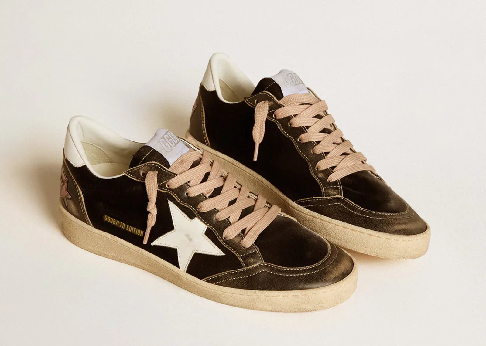 Golden Goose Ball-Star Black Velvet Black White Leather - My Suti
