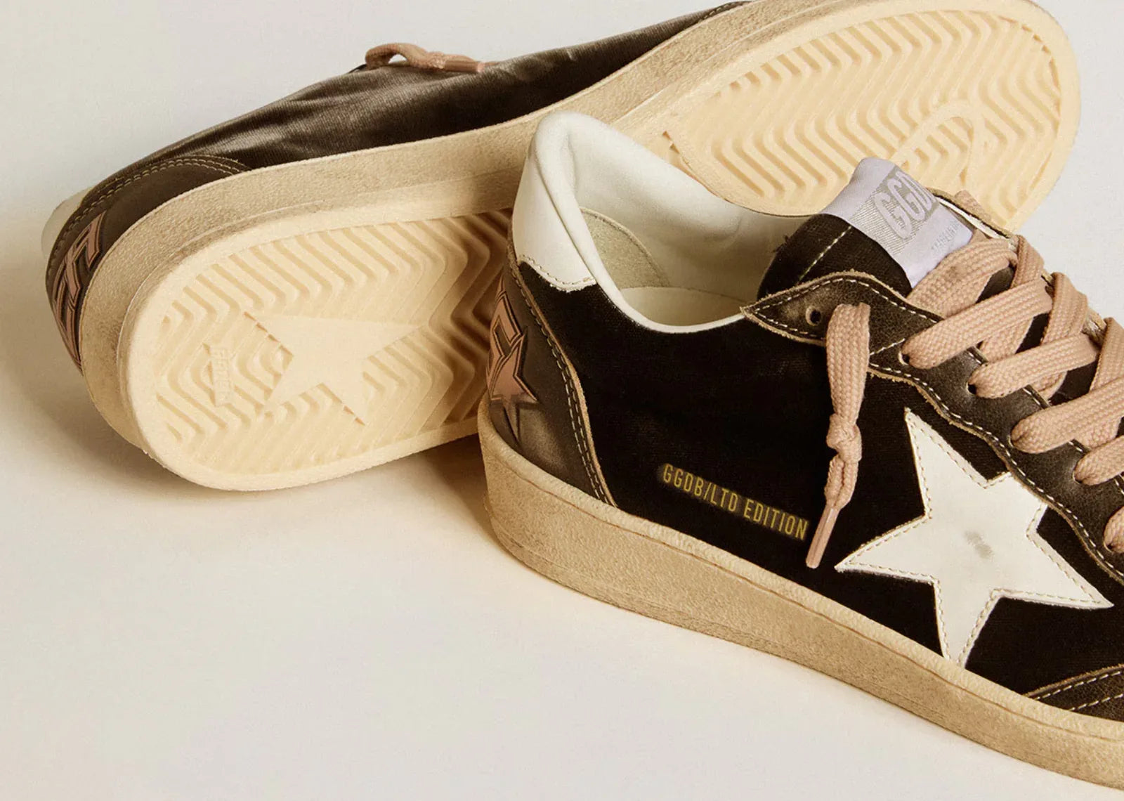 Golden Goose Ball-Star Black Velvet Black White Leather - My Suti