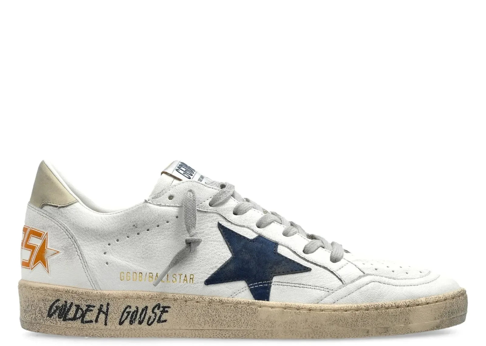 Golden Goose Ball-Star White Leather Black Heel - My Suti