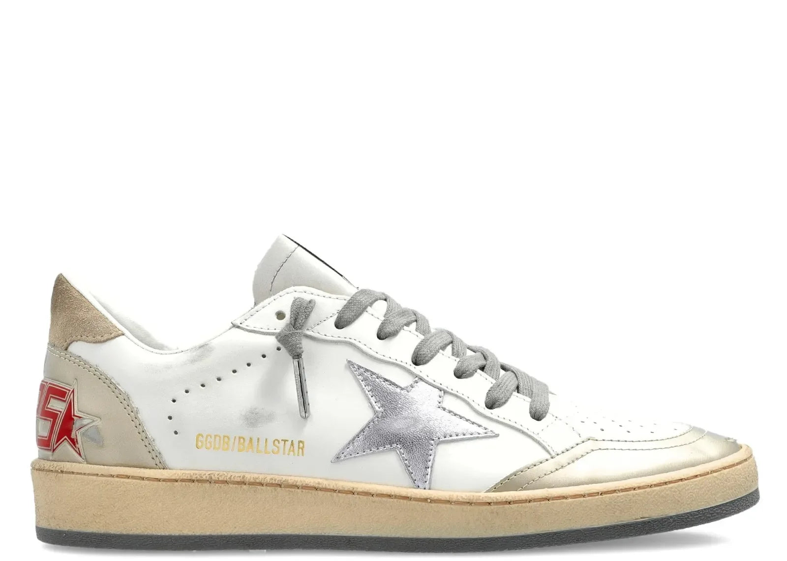Golden Goose Ball-Star White Leather Silver Star - My Suti
