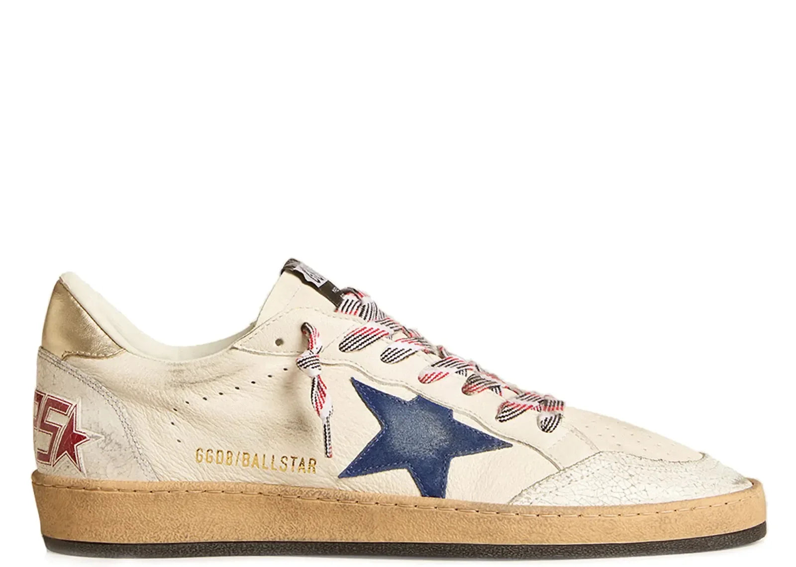 Golden Goose Ball-Star White Nappa Blue Star Platinum Heel - My Suti