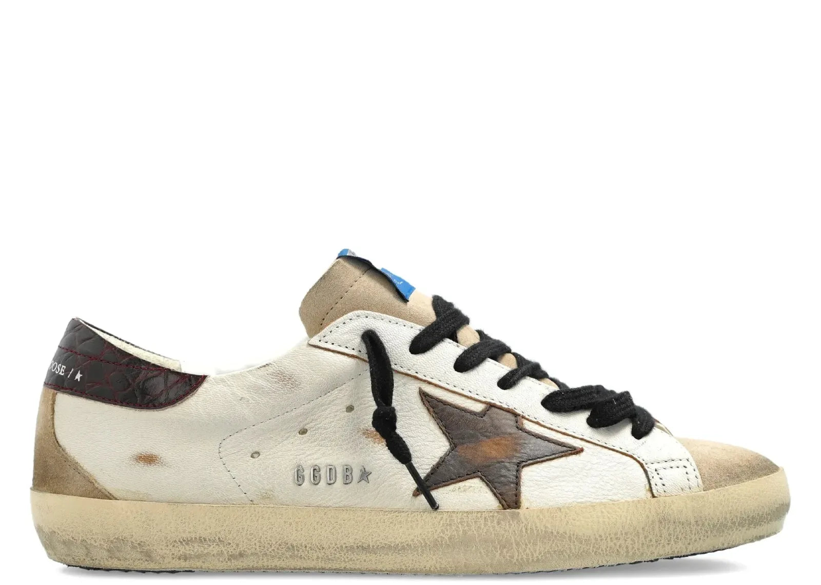 Golden Goose Super-Star Beige Leather Black Heel - My Suti