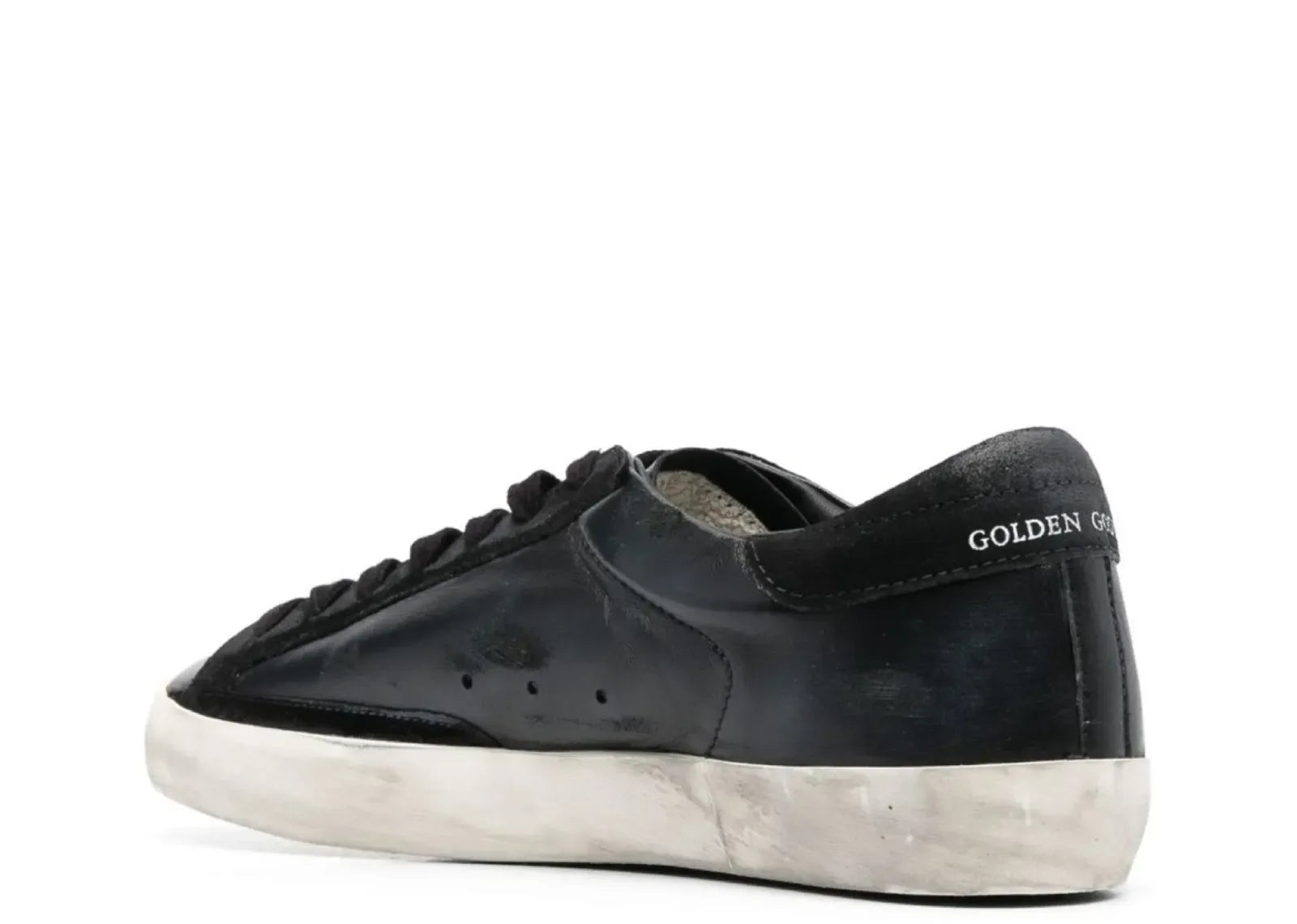 Golden Goose Super-Star Black Nappa Black Suede Star Heel - My Suti