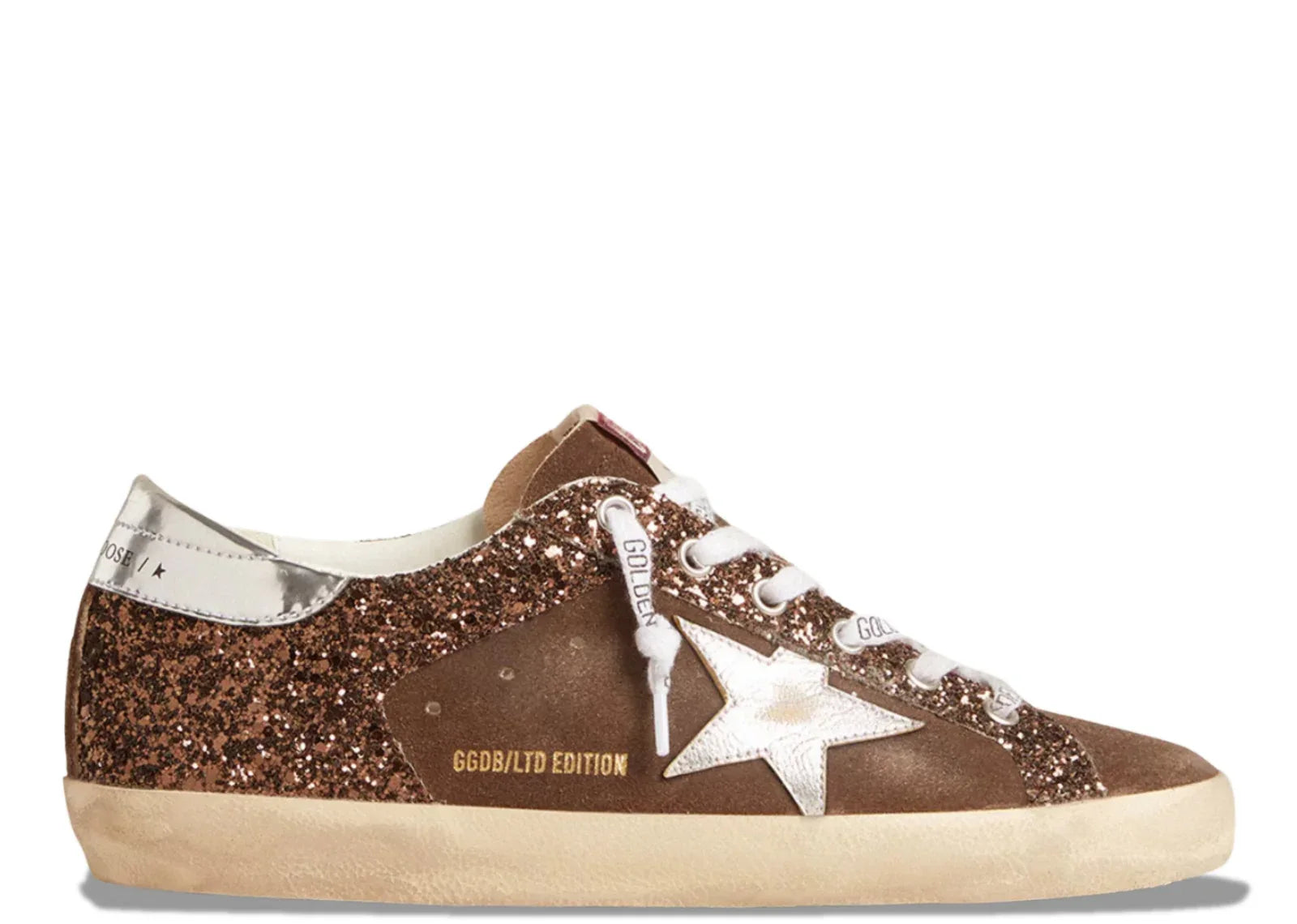Golden Goose Super-Star Brown Glitter Brown Suede - My Suti