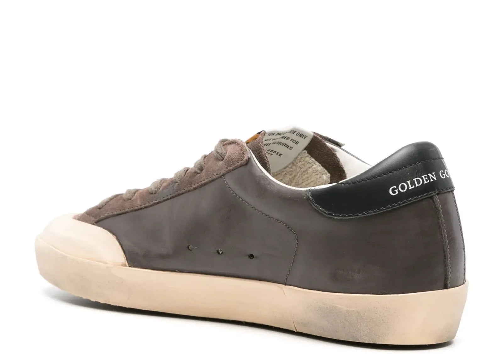Golden Goose Super-Star Brown Leather Rose Suede Star Black Heel - My Suti