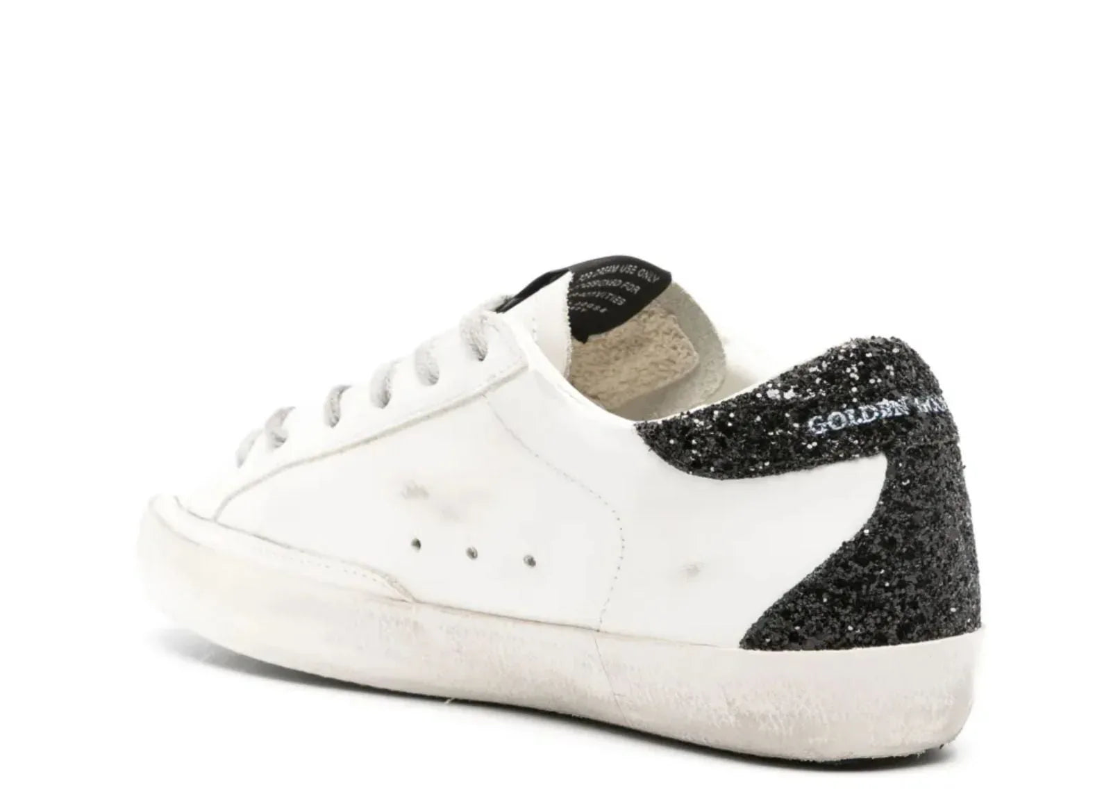 Golden Goose Super-Star Gold Star Black Glitter Heel - My Suti