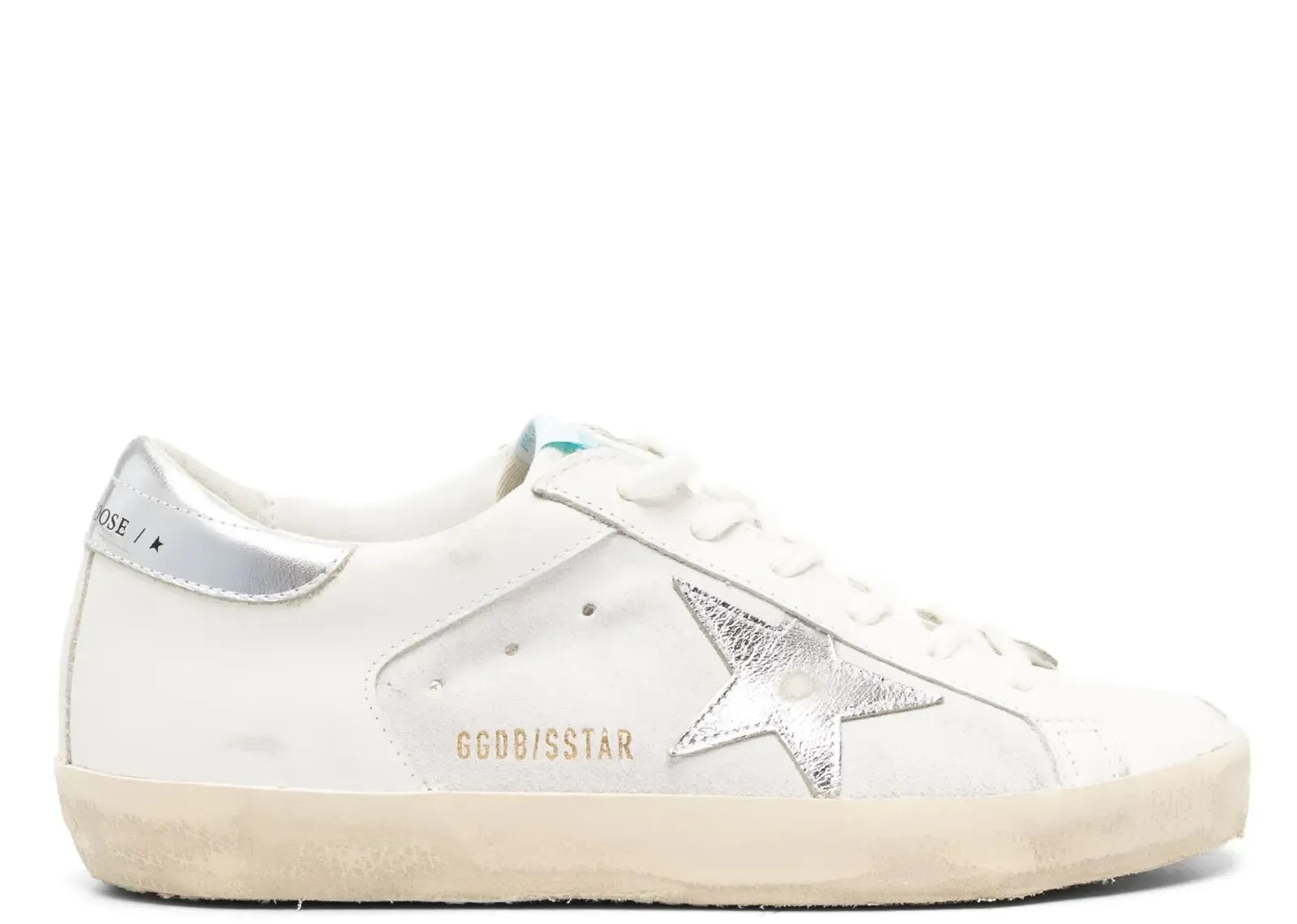 Golden Goose Super-Star Off White Silver Gold Star Heel - My Suti