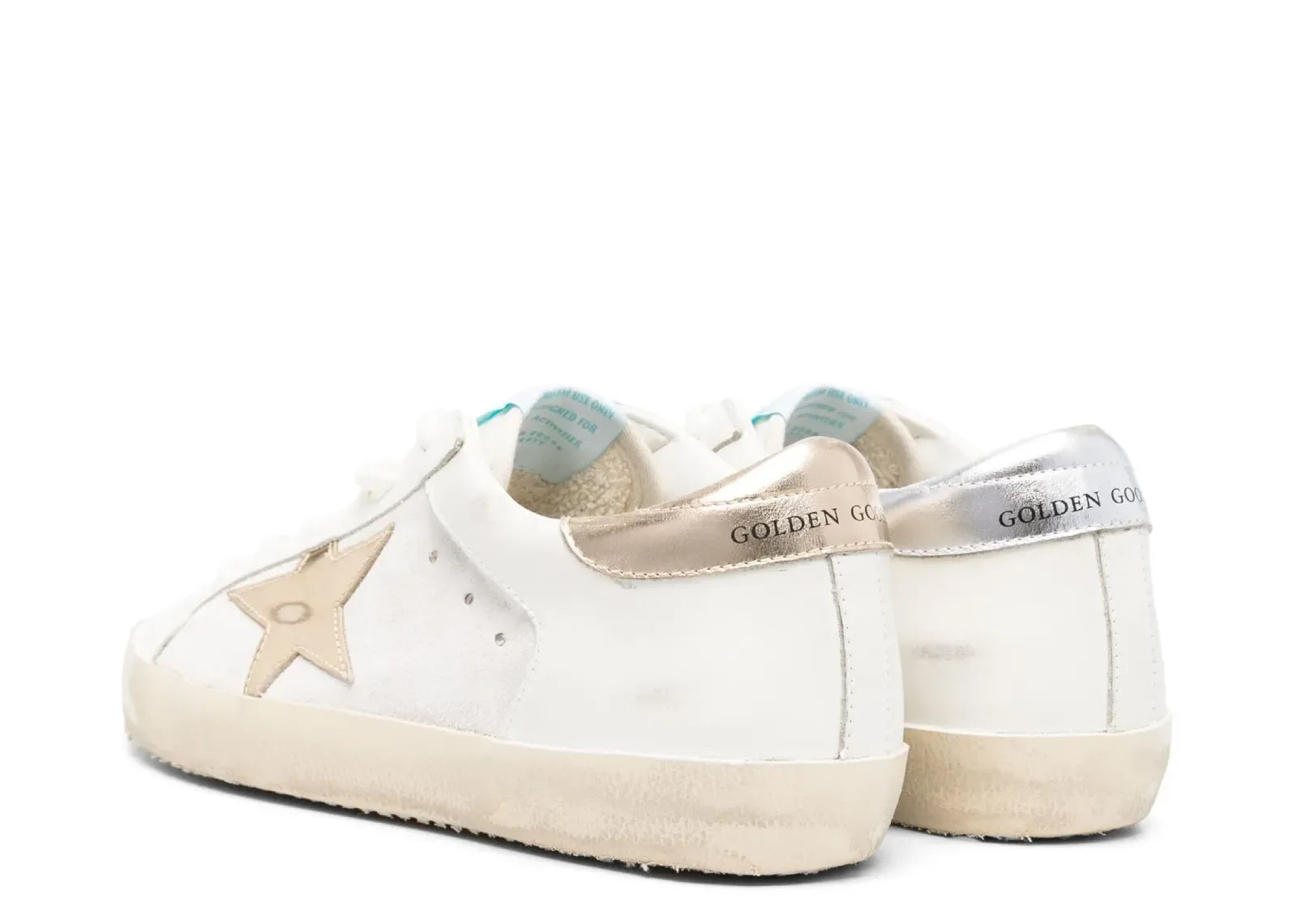 Golden Goose Super-Star Off White Silver Gold Star Heel - My Suti