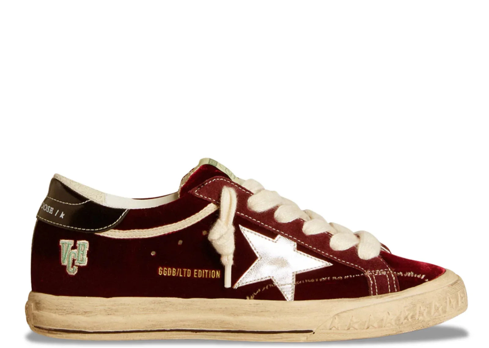 Golden Goose Super-Star Ruby Velvet Silver Black Metallic Leather - My Suti