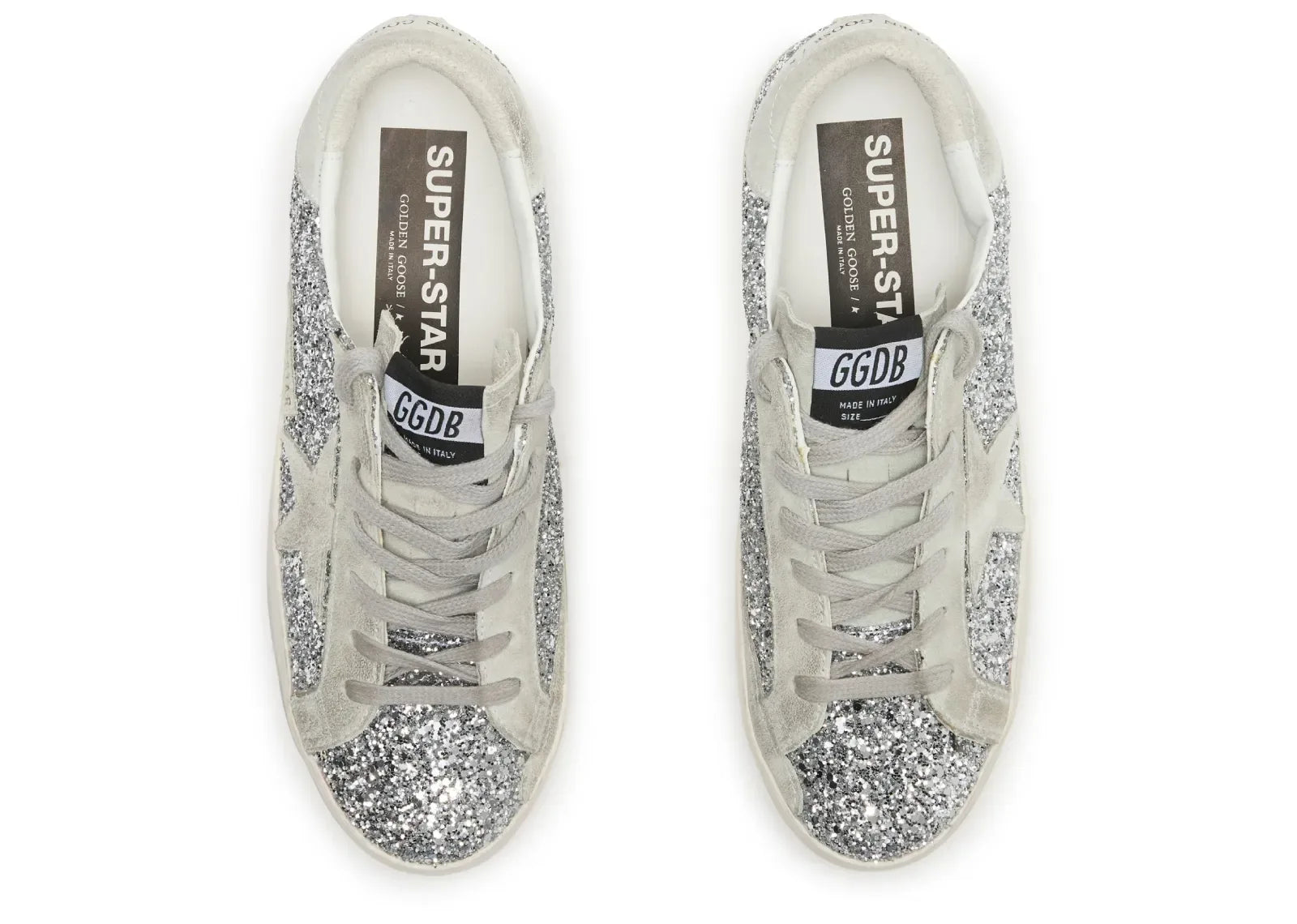 Golden Goose Super-Star Silver Glitter Ice Gray - My Suti