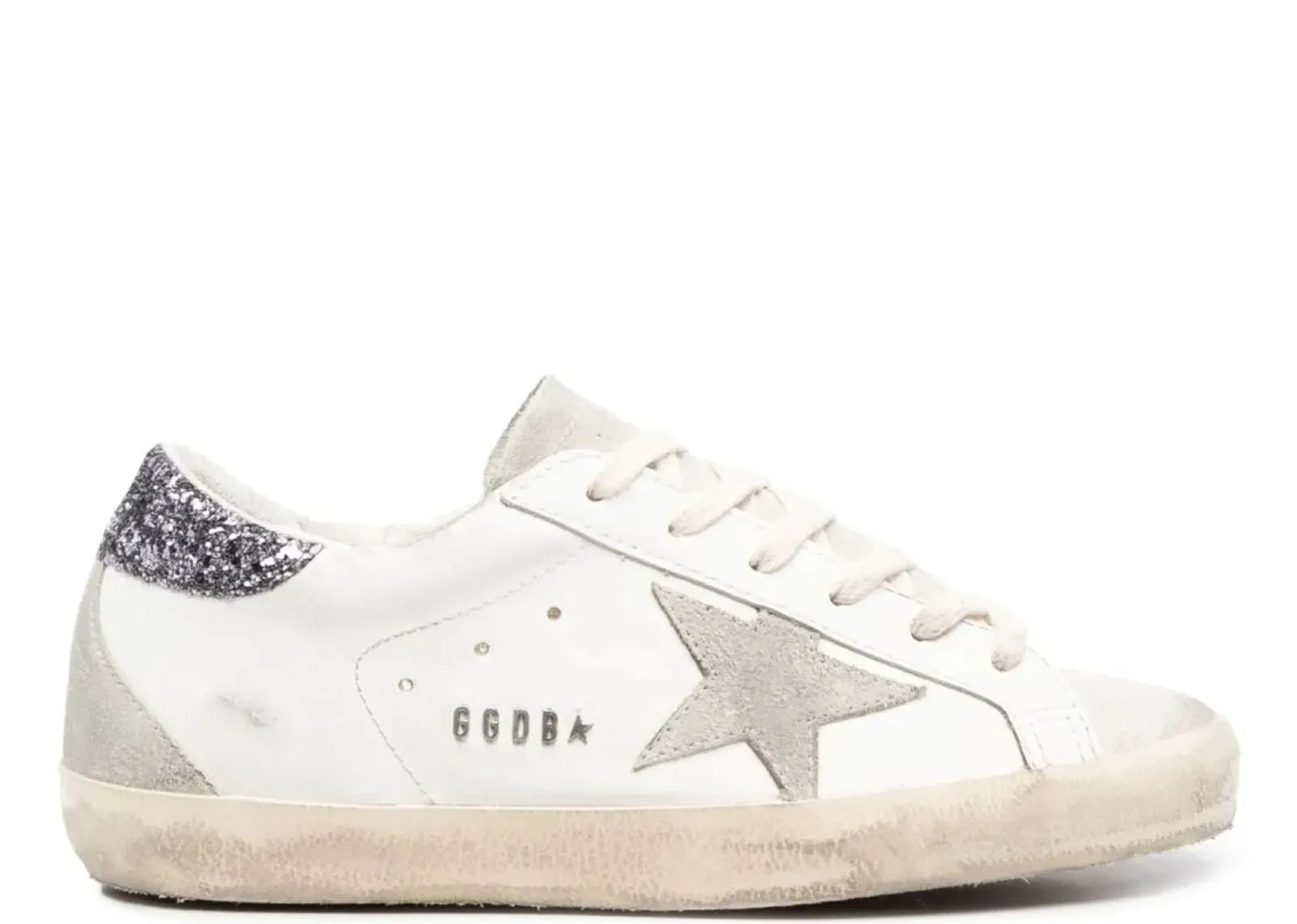 Golden Goose Super-Star White Dark Grey Glitter - My Suti