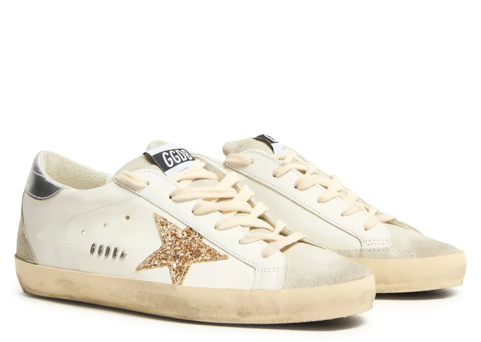 Golden Goose Super-Star White Ice Gray Gold Glitter - My Suti