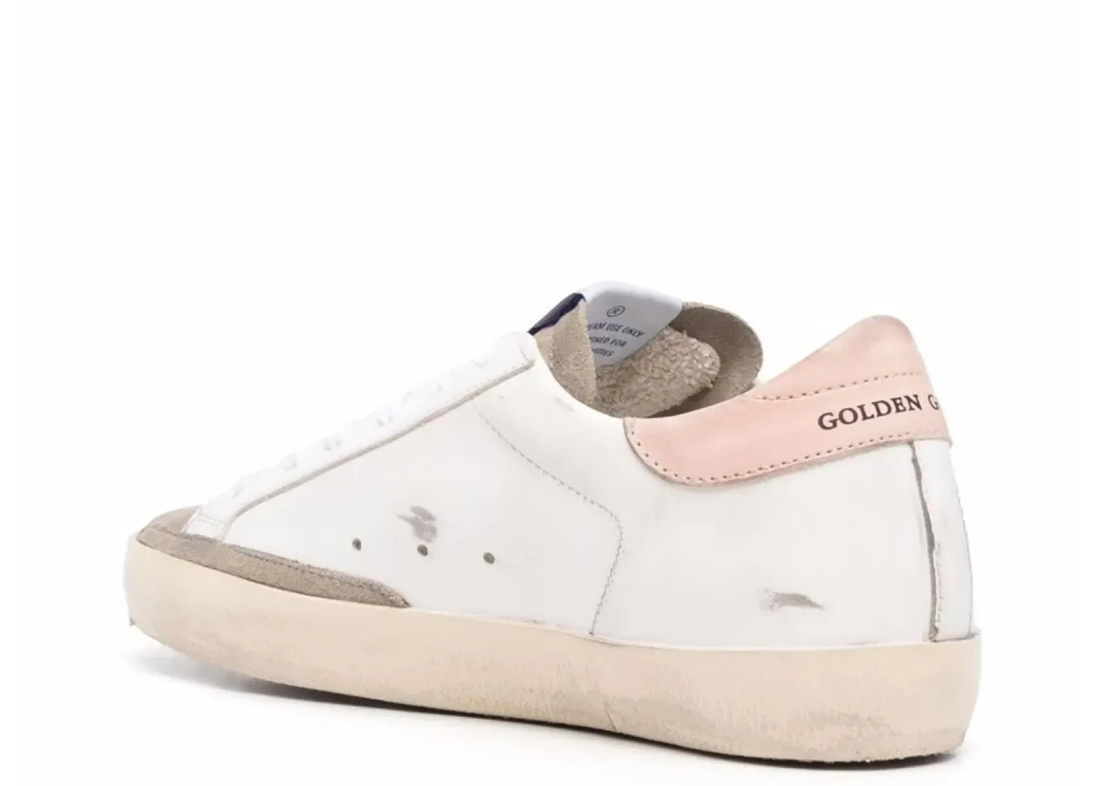 Golden Goose Super-Star White Leather Black Glitter Star Rose Heel - My Suti