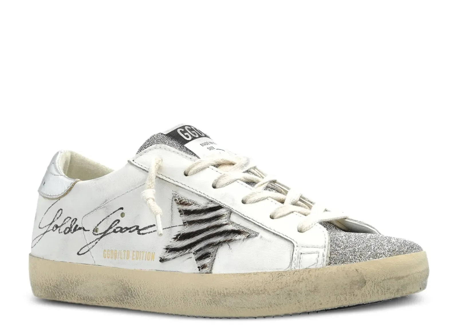 Golden Goose Super-Star White Leather Glitter LTD Edition - My Suti