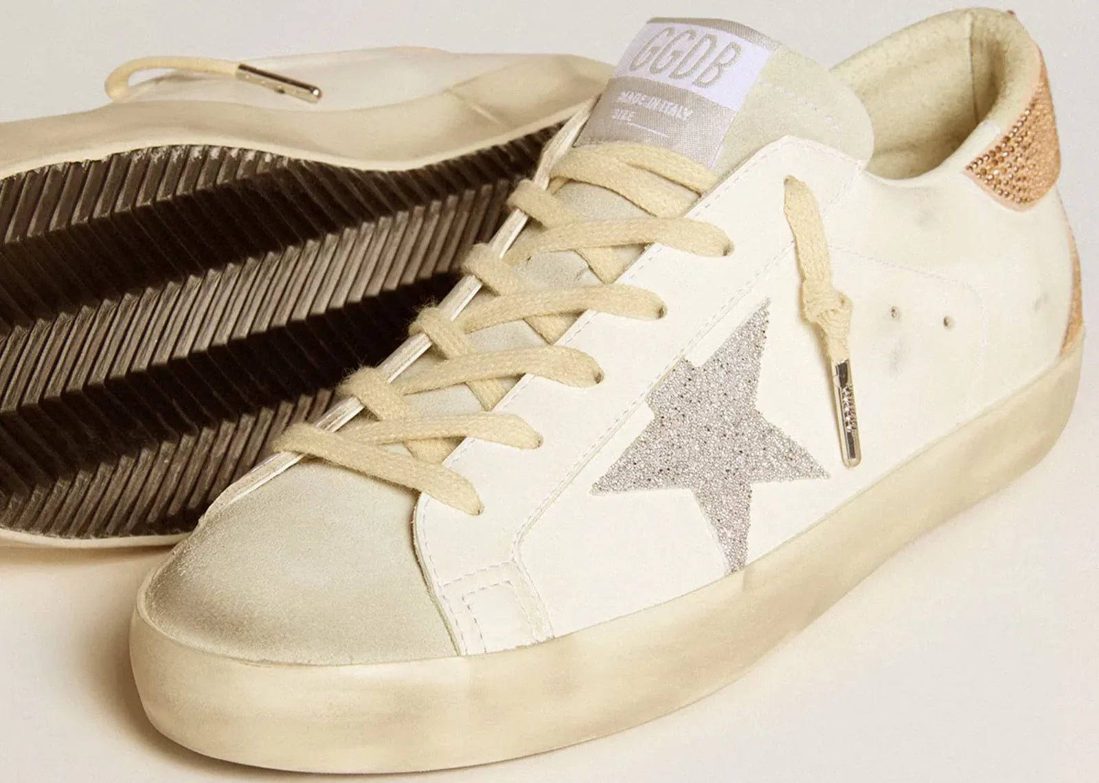 Golden Goose Super-Star White Silver Swarovski Crystal Star - My Suti