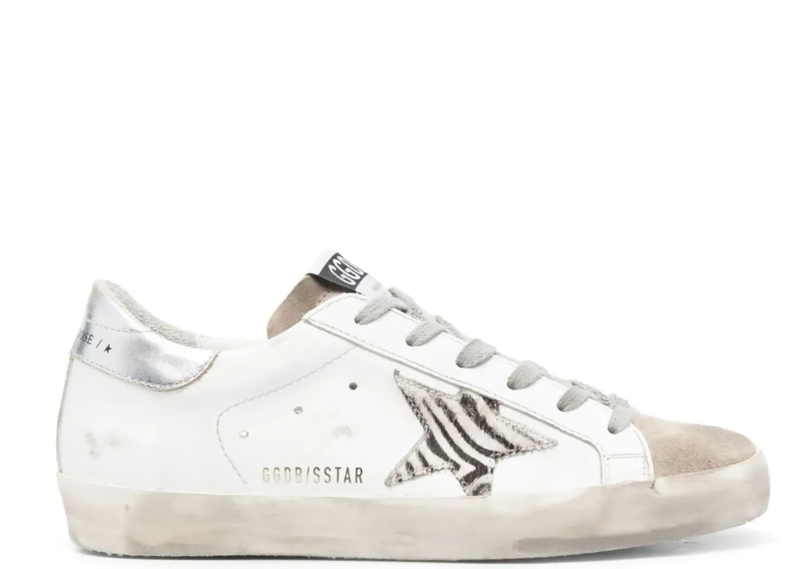 Golden Goose Super-Star White Zebra Pony Star Silver Heel - My Suti