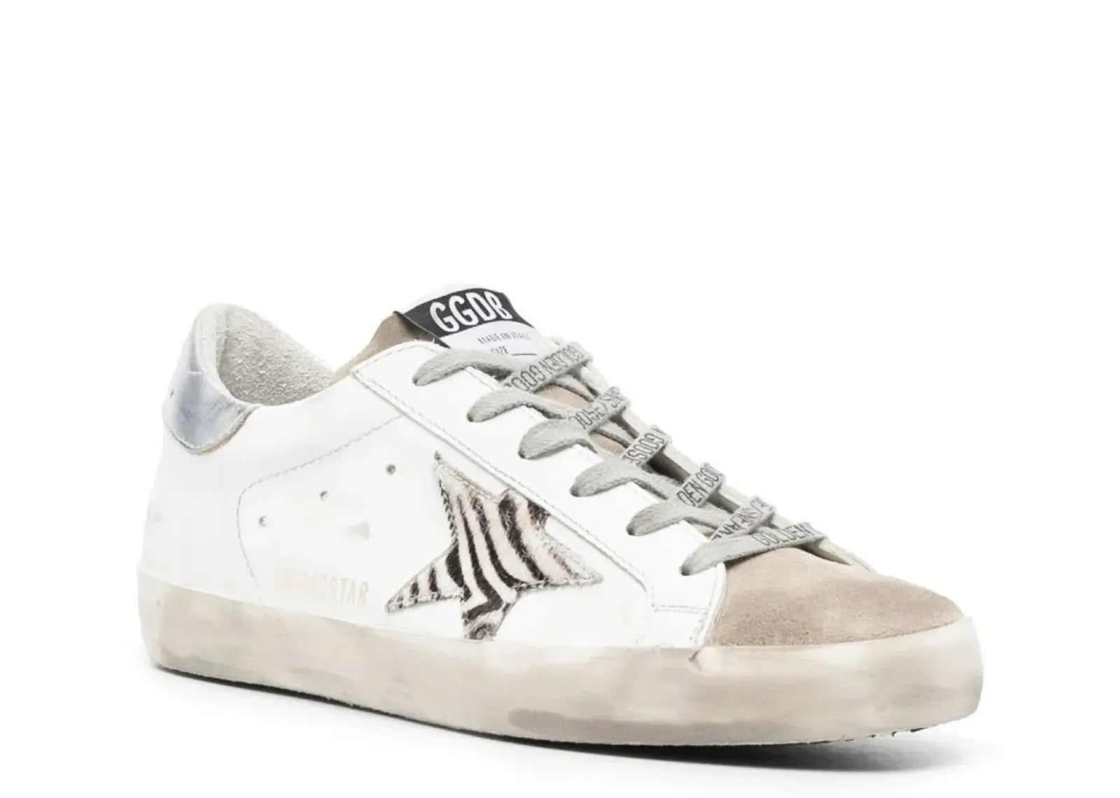 Golden Goose Super-Star White Zebra Pony Star Silver Heel - My Suti