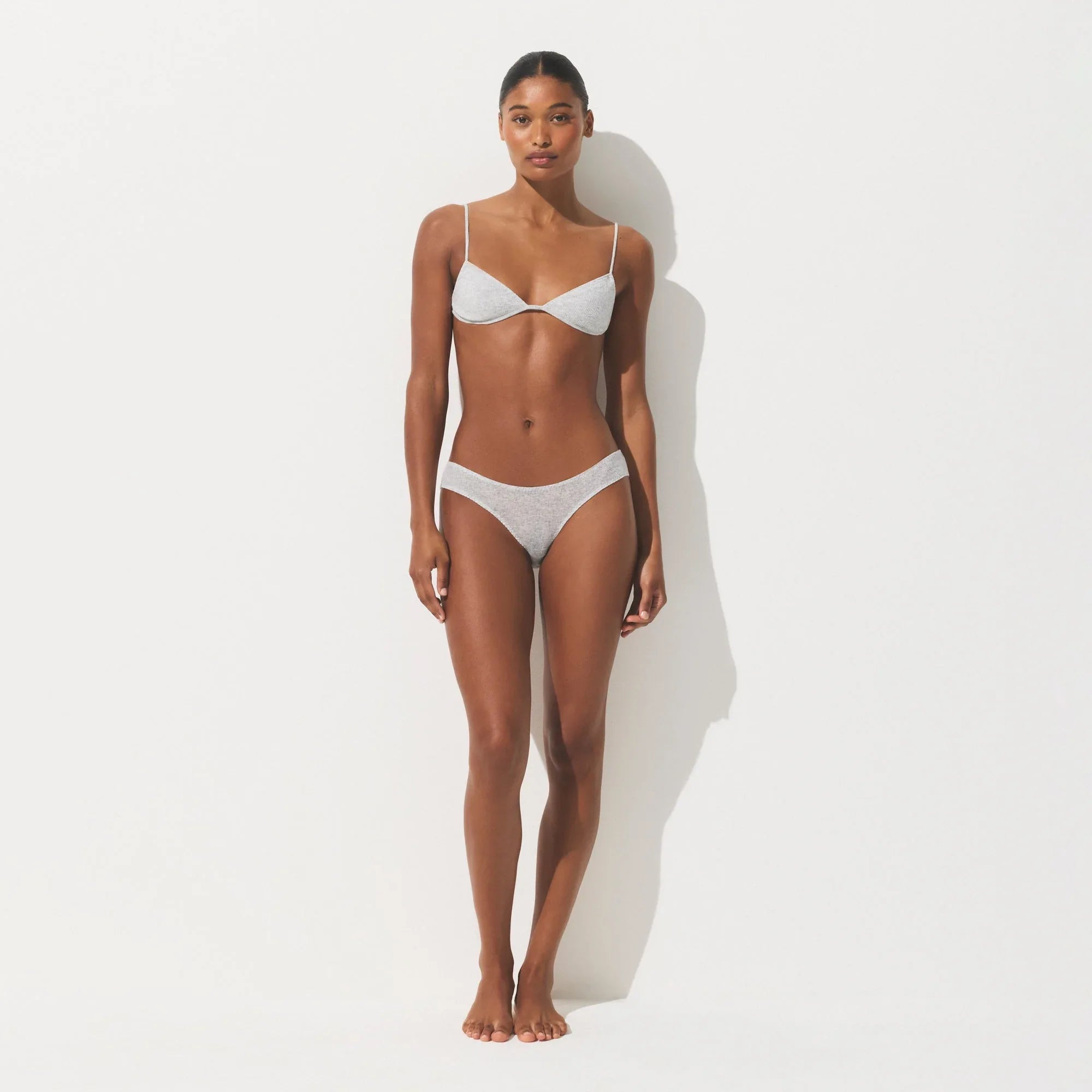 SKIMS SHEER COTTON LOW RISE HIPSTER | LIGHT HEATHER GREY - HİPSTER - My Suti