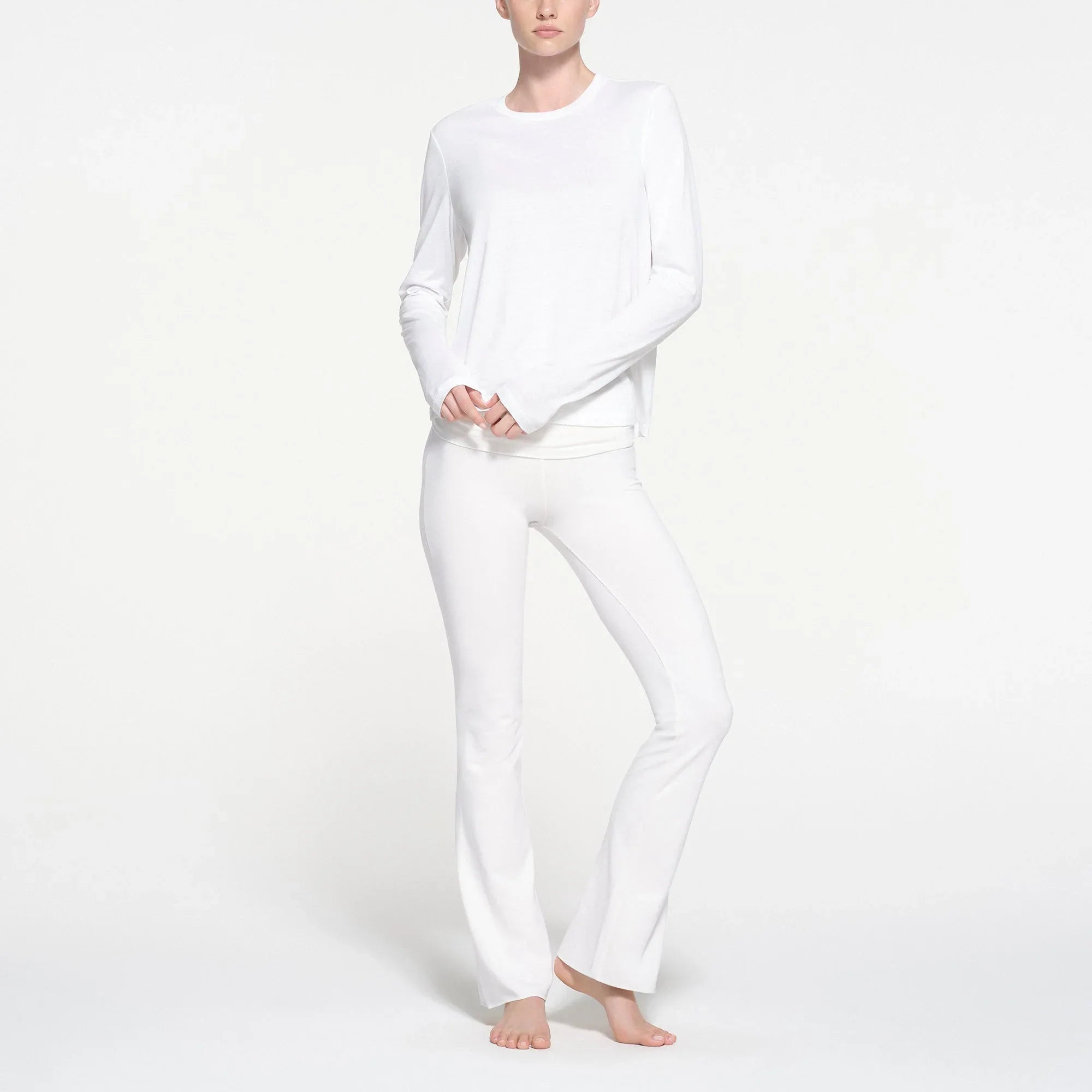 SKIMS RELAXED TEES LONG SLEEVE T-SHIRT | SNOW - TİŞÖRT - My Suti